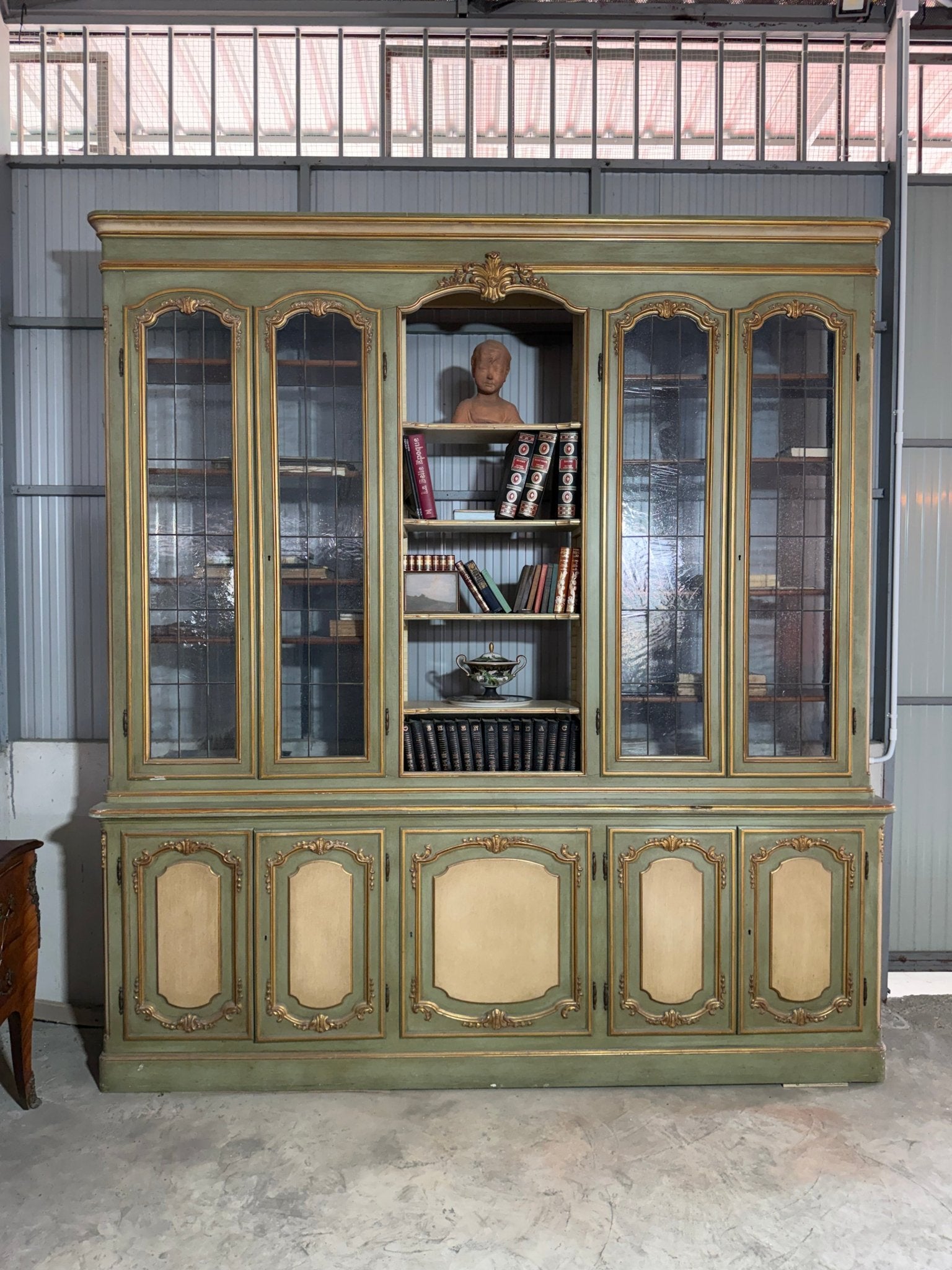 Large Louis XV Venetian Painted Architectural Bookcase - Surround Living - 18