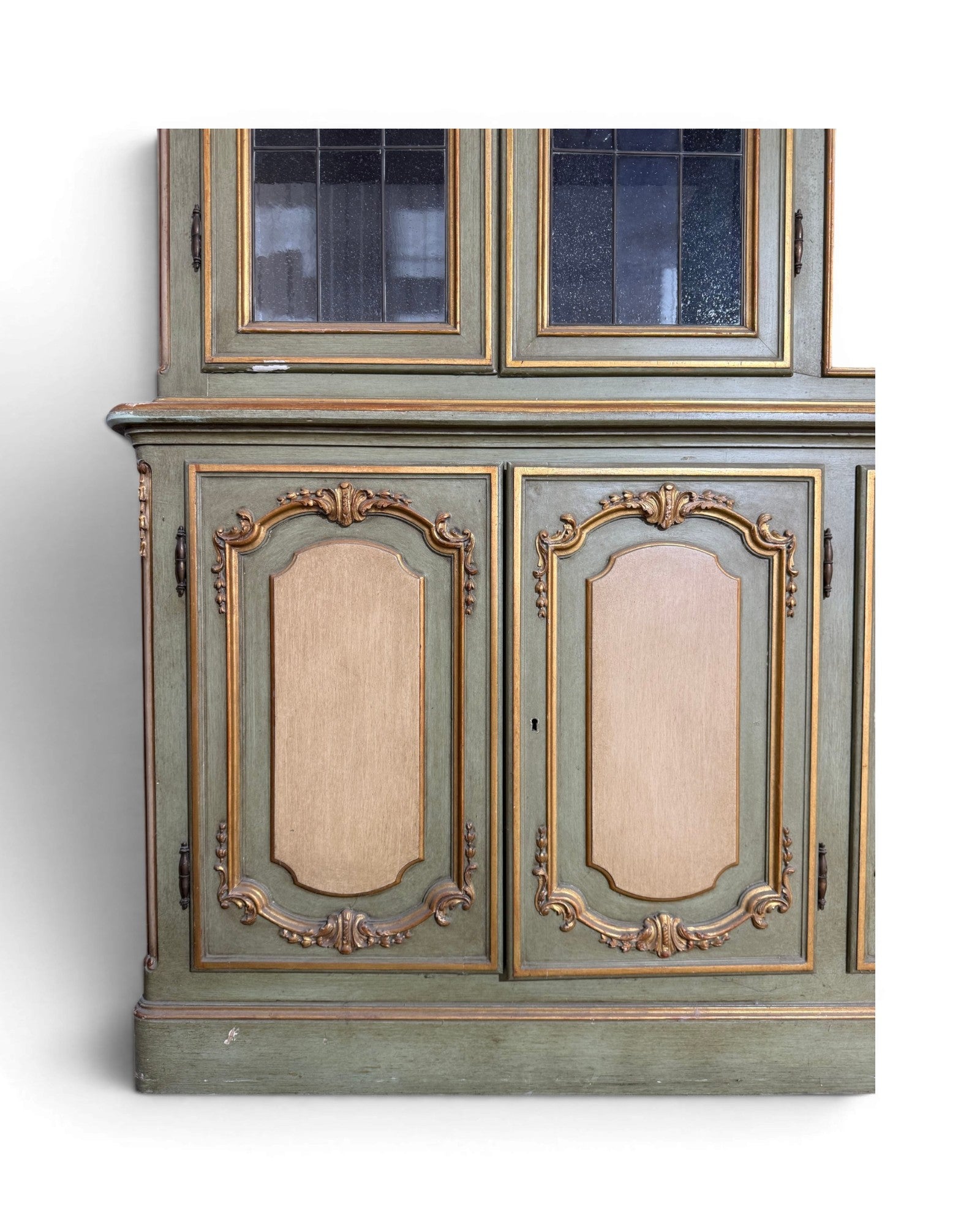 Large Louis XV Venetian Painted Architectural Bookcase