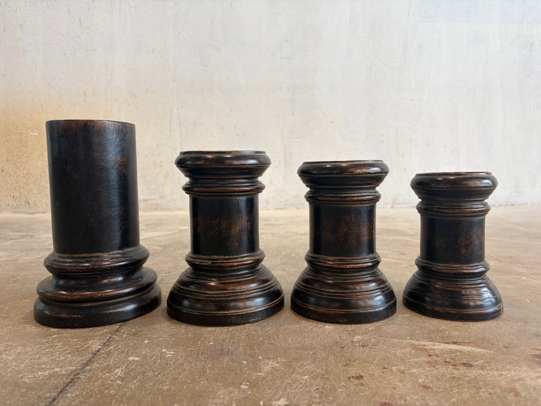 Wooden Candle Holder - Black - Surround Living - 2