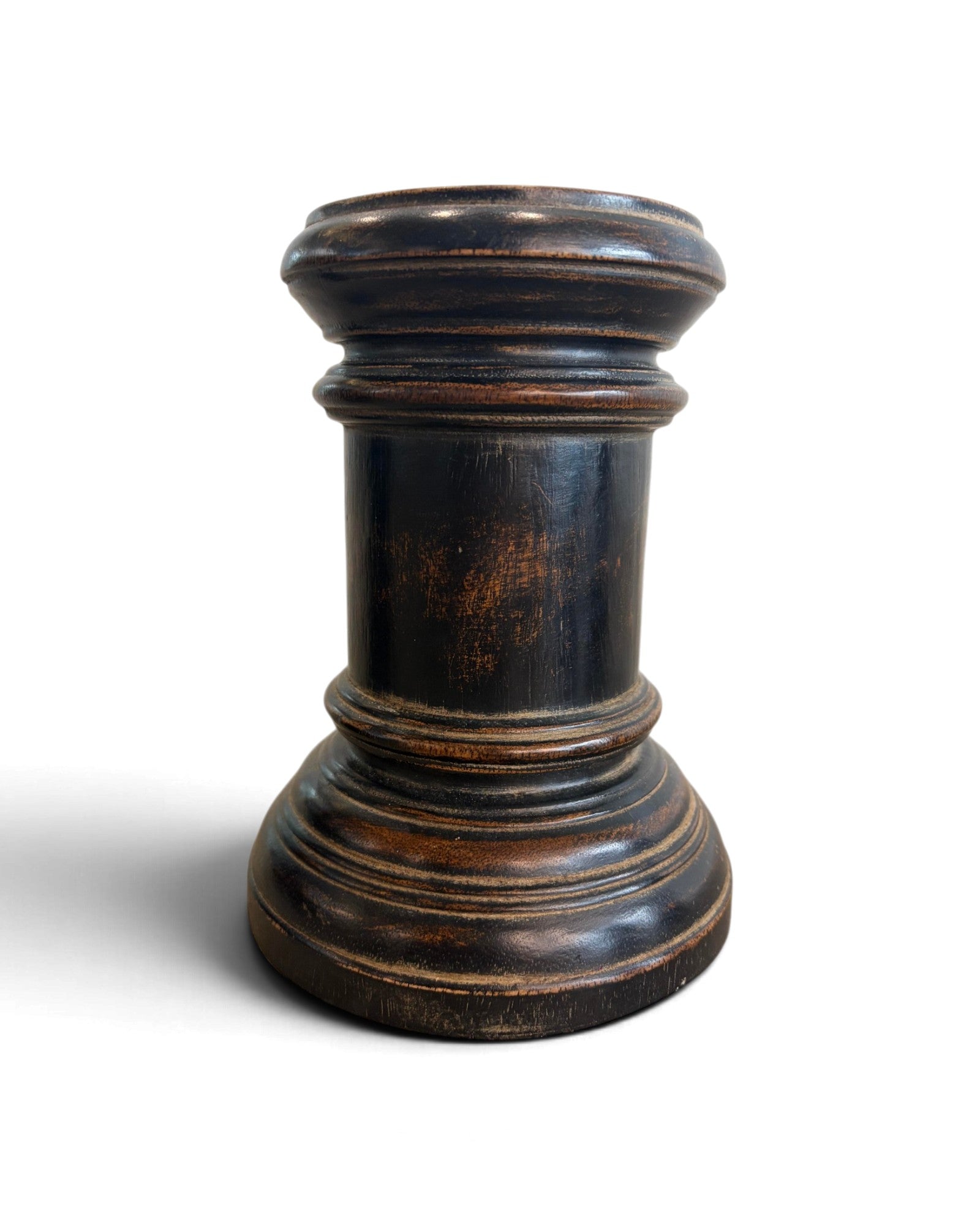 Wooden Candle Holder - Black