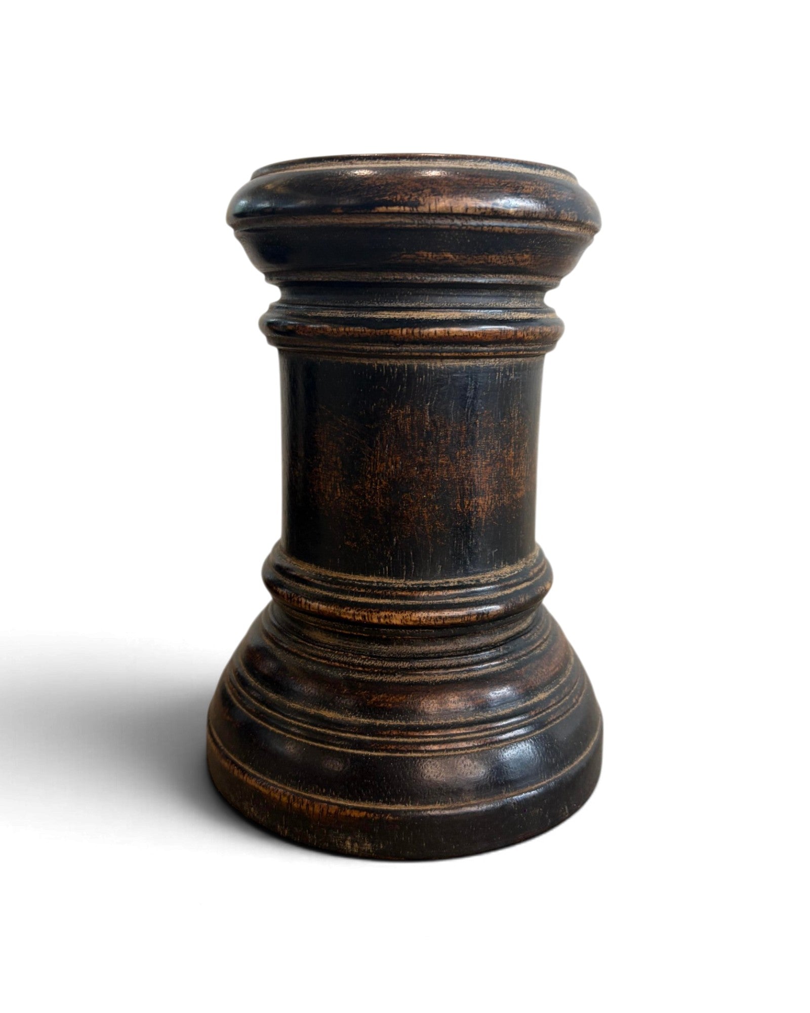 Wooden Candle Holder - Black