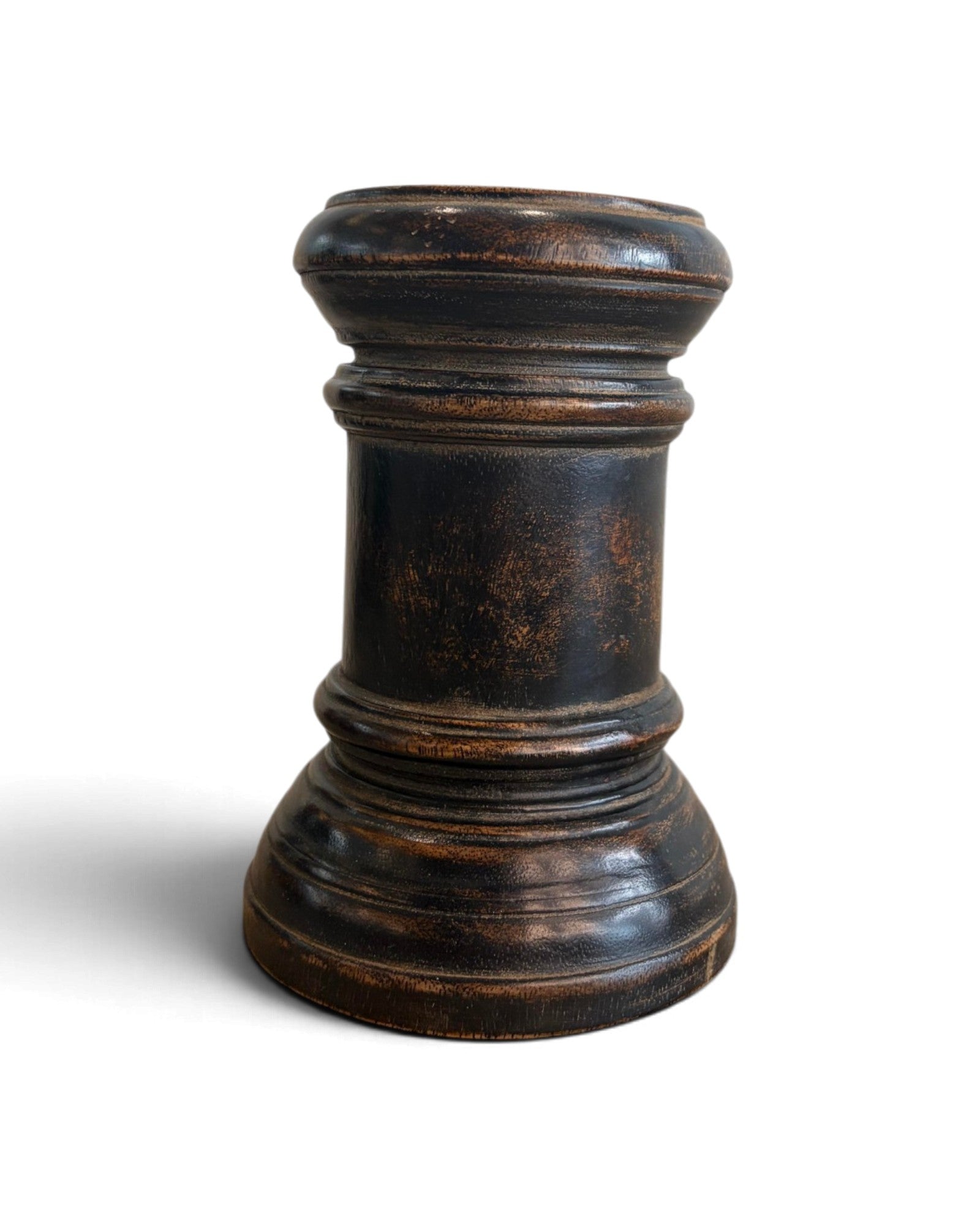 Wooden Candle Holder - Black
