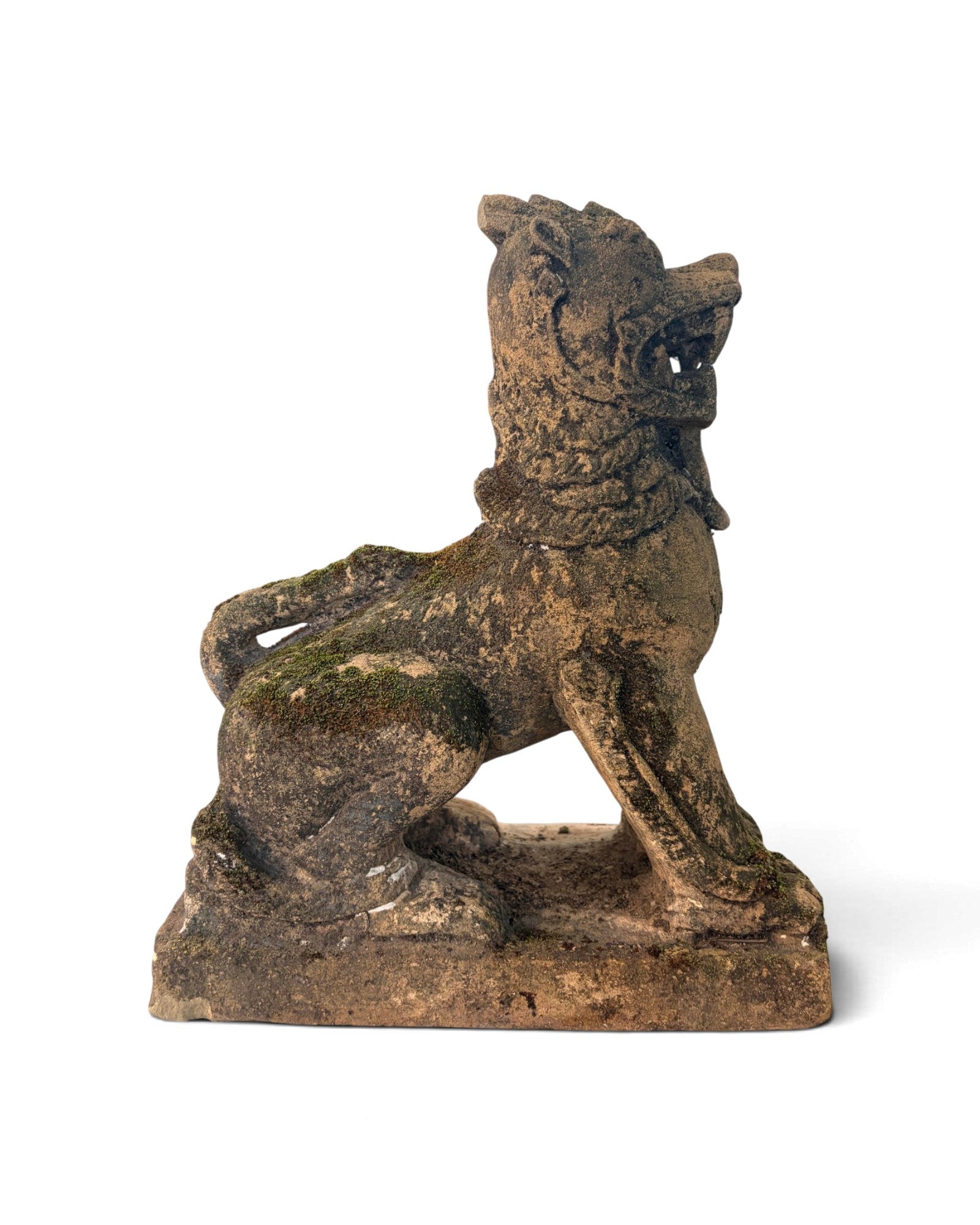 Burmese Sandstone Singha Figurine