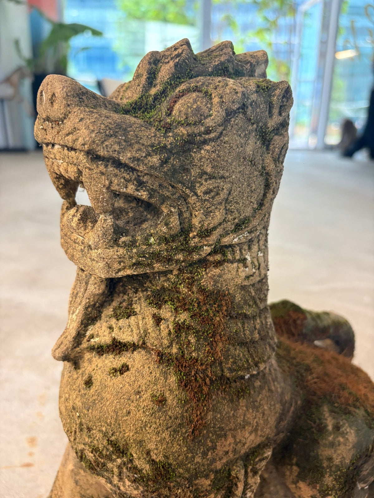Burmese Sandstone Singha Figurine - Surround Living - 11