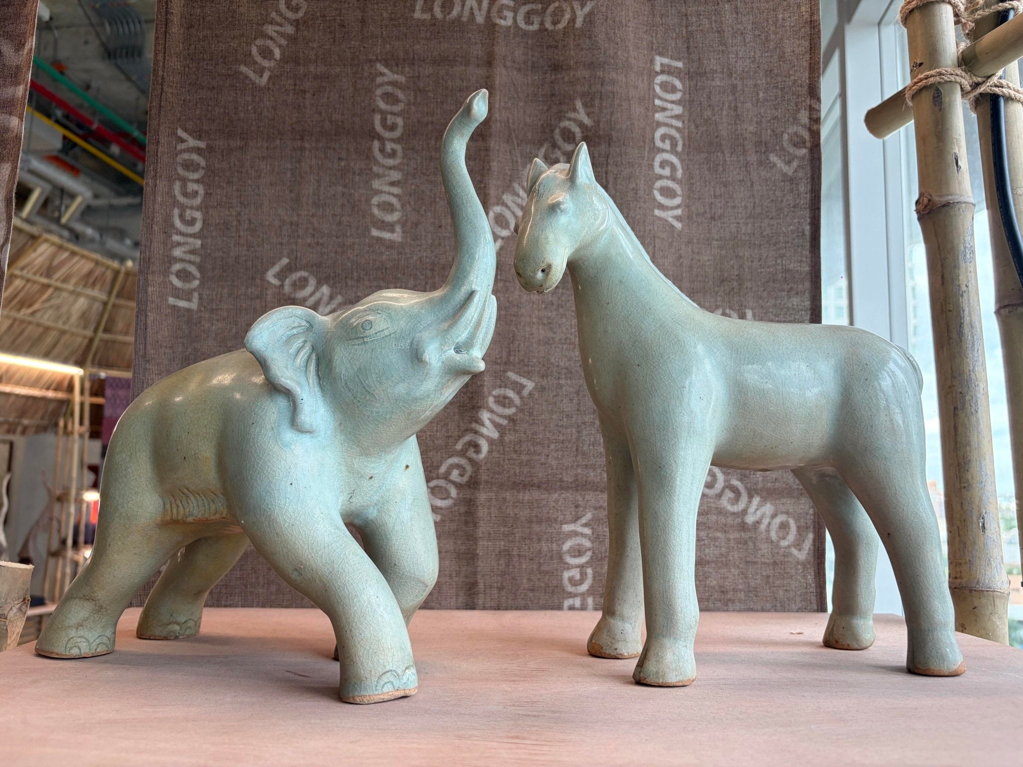 Elephant & Horse Ceramic Figurines - Surround Living - 2