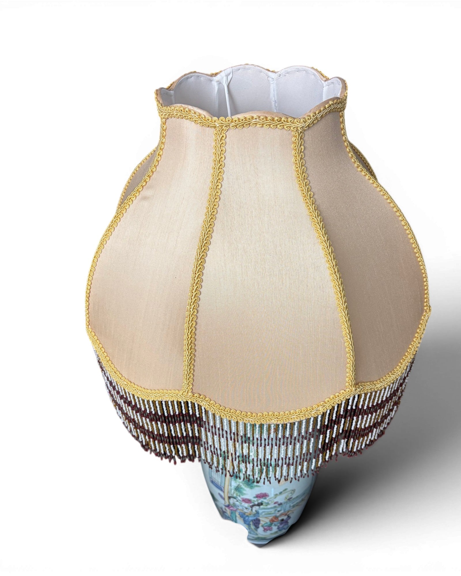 Porcelain Vase Table Lamp with Embroidery Shades (Sold in Pairs) - Surround Living - 9