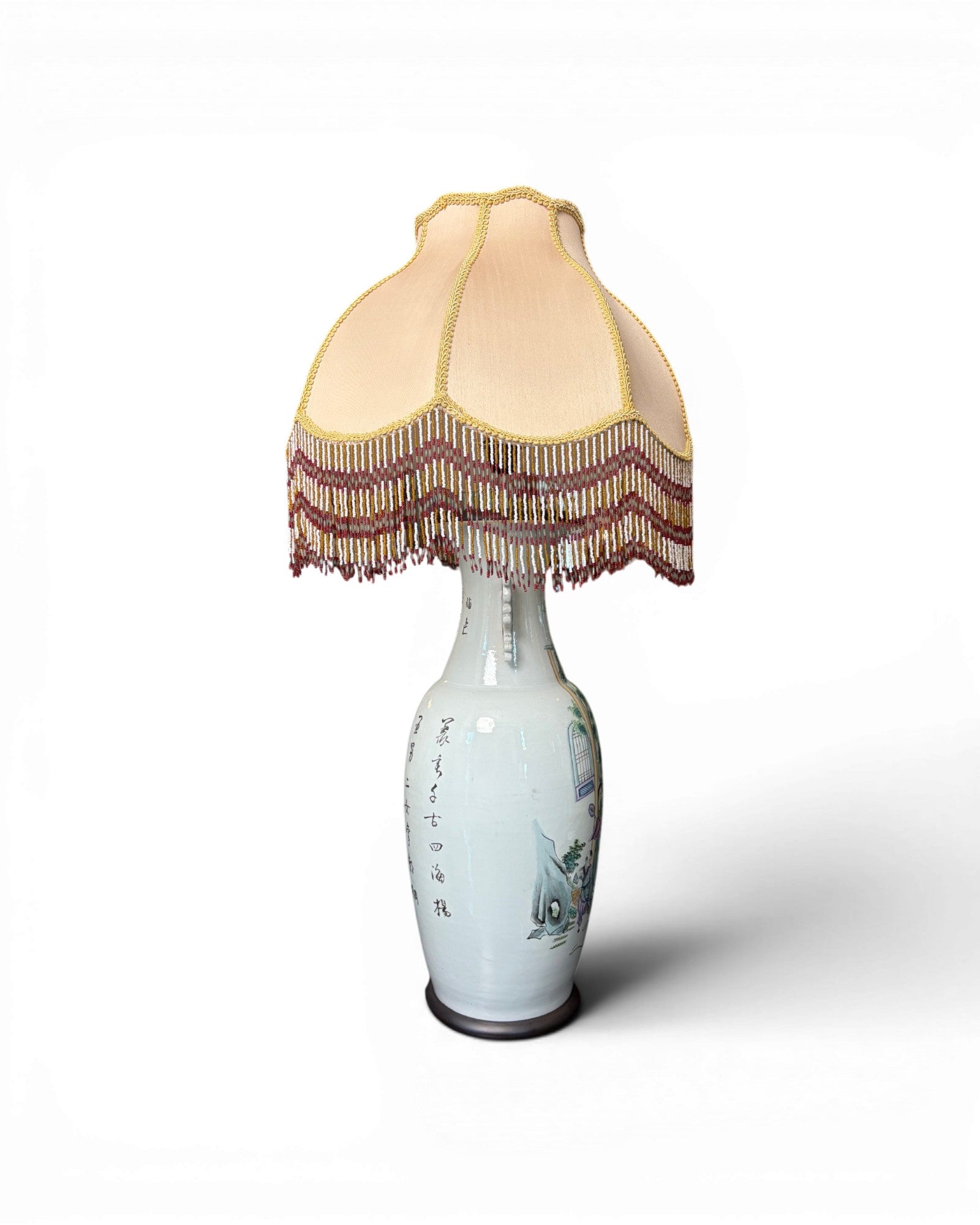 Porcelain Vase Table Lamp with Embroidery Shades (Sold in Pairs) - Surround Living - 10