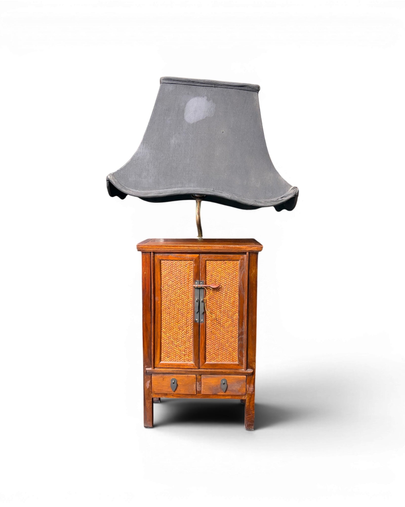 Vintage Wood Storage Cabinet with Lamp Shade - Surround Living - 2