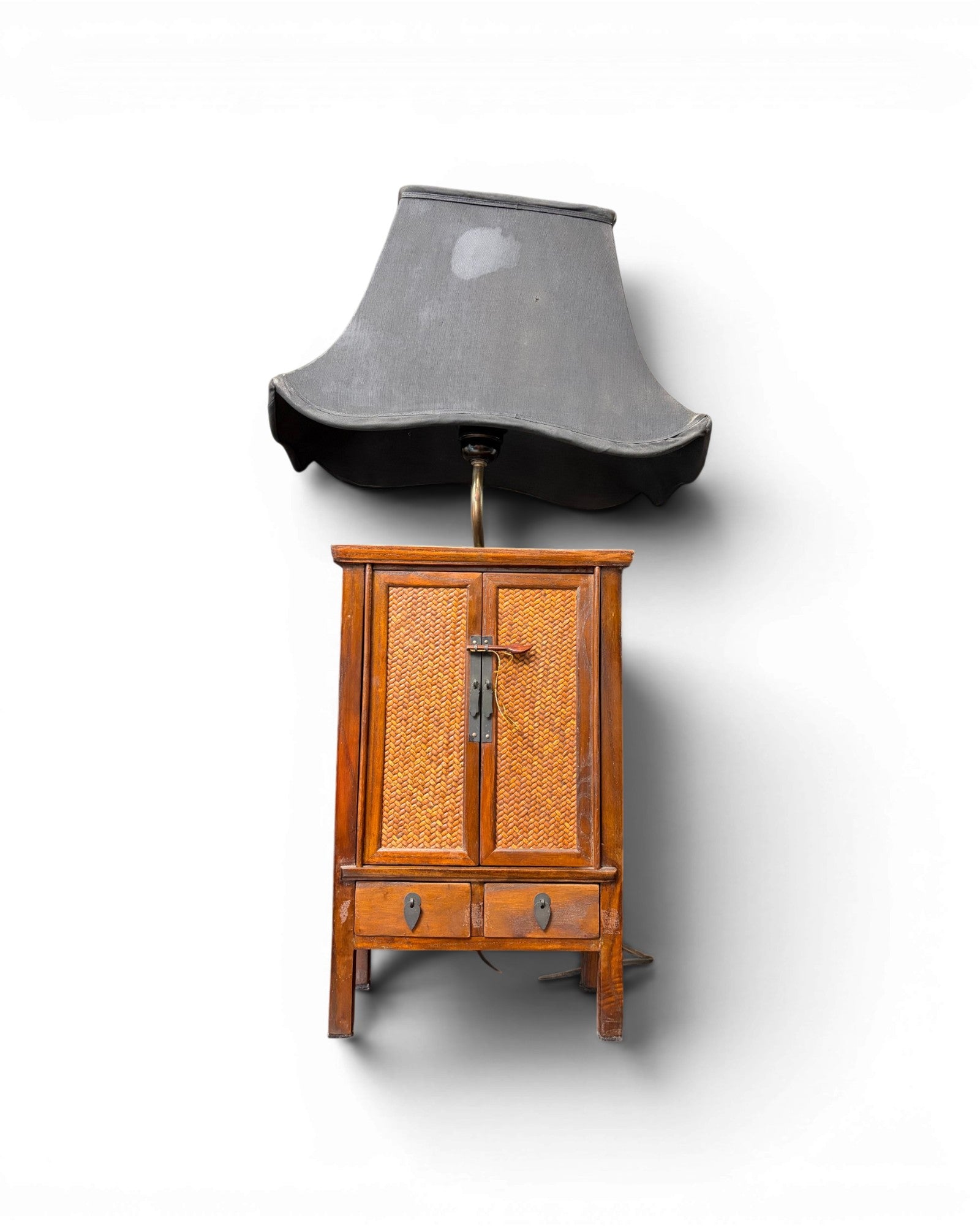 Vintage Wood Storage Cabinet with Lamp Shade - Surround Living - 3