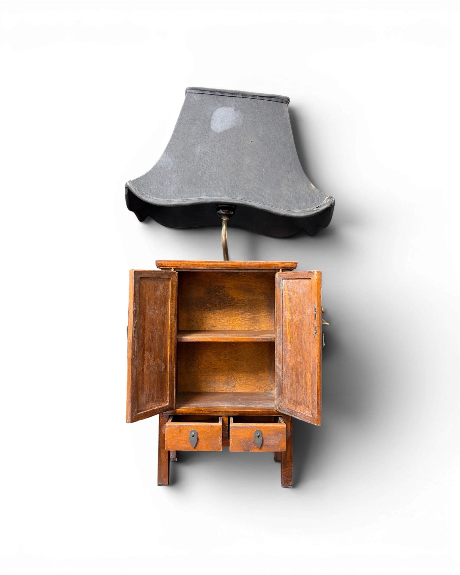Vintage Wood Storage Cabinet with Lamp Shade - Surround Living - 7