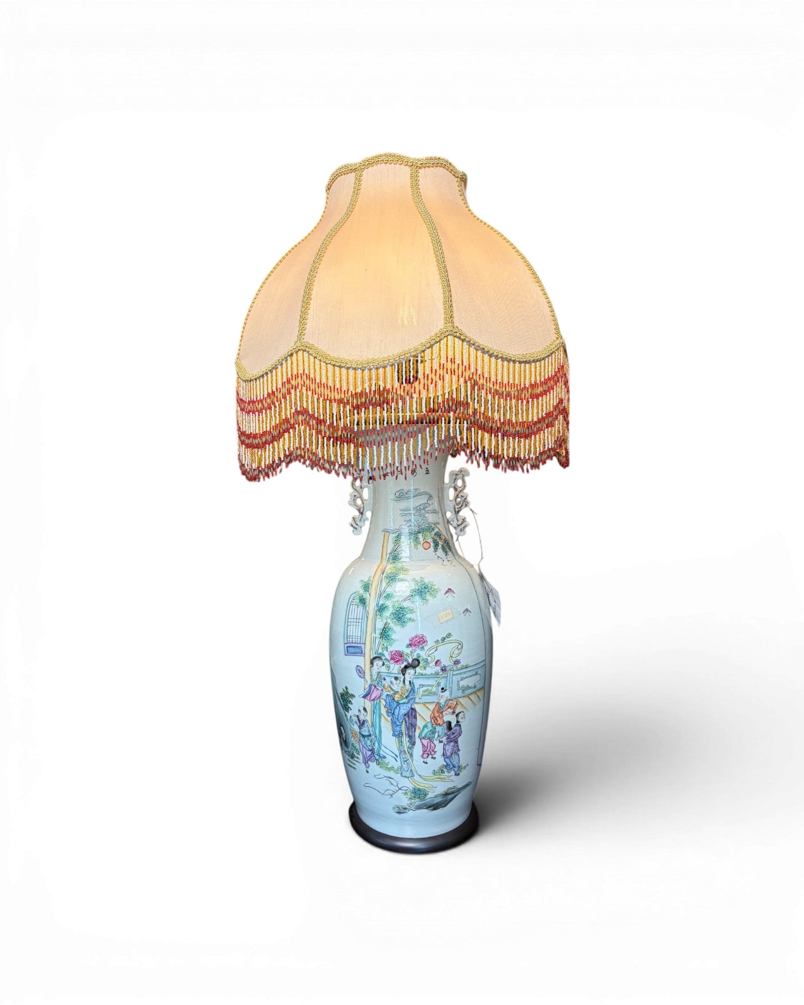 Porcelain Vase Table Lamp with Embroidery Shades (Sold in Pairs) - Surround Living - 12