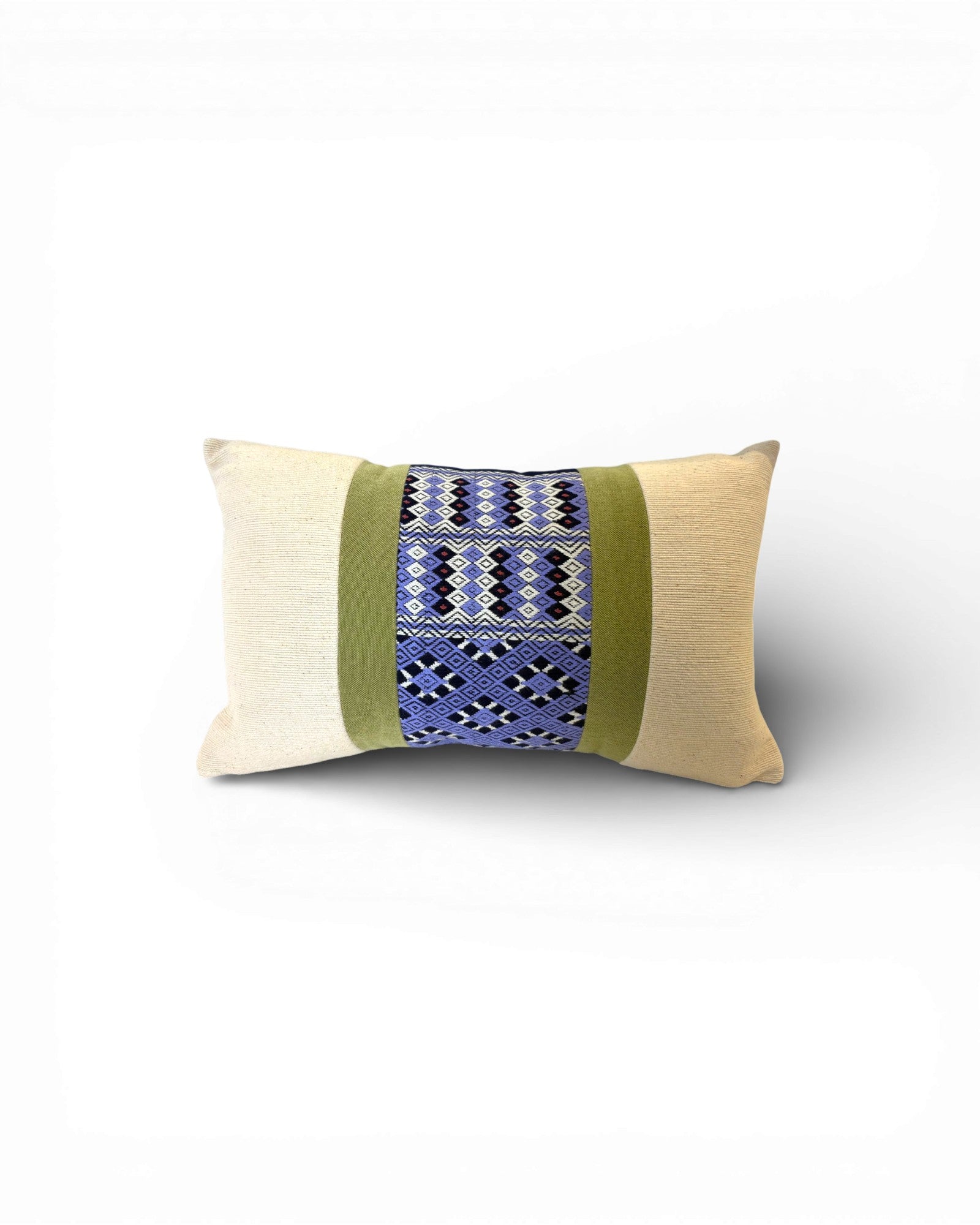 Hill Tribe Textile Lumbar Cushion - Blue & Green - Surround Living - 1