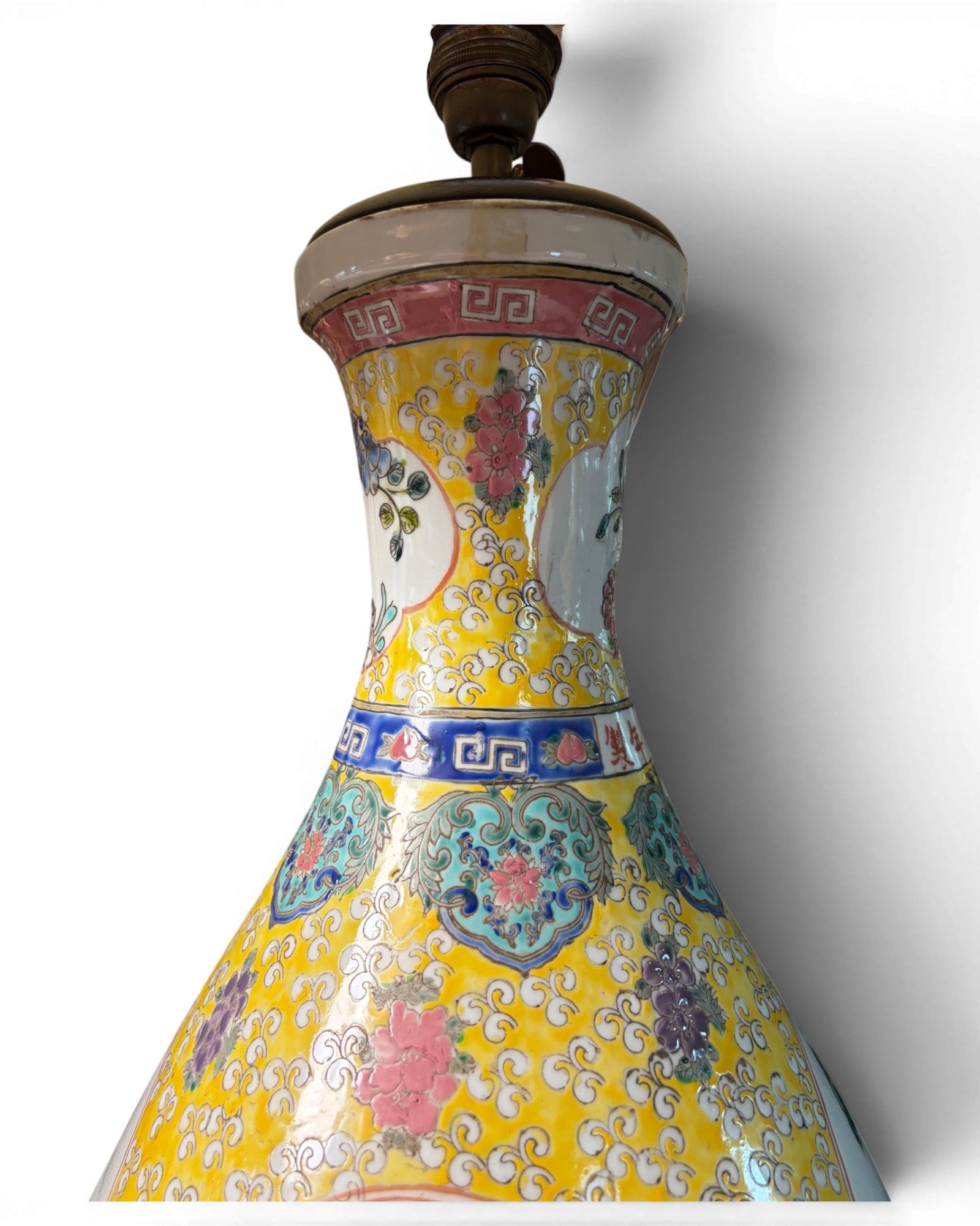 Porcelain Vase Table Lamp with Velvet Shades (Sold in Pairs) - Surround Living - 10