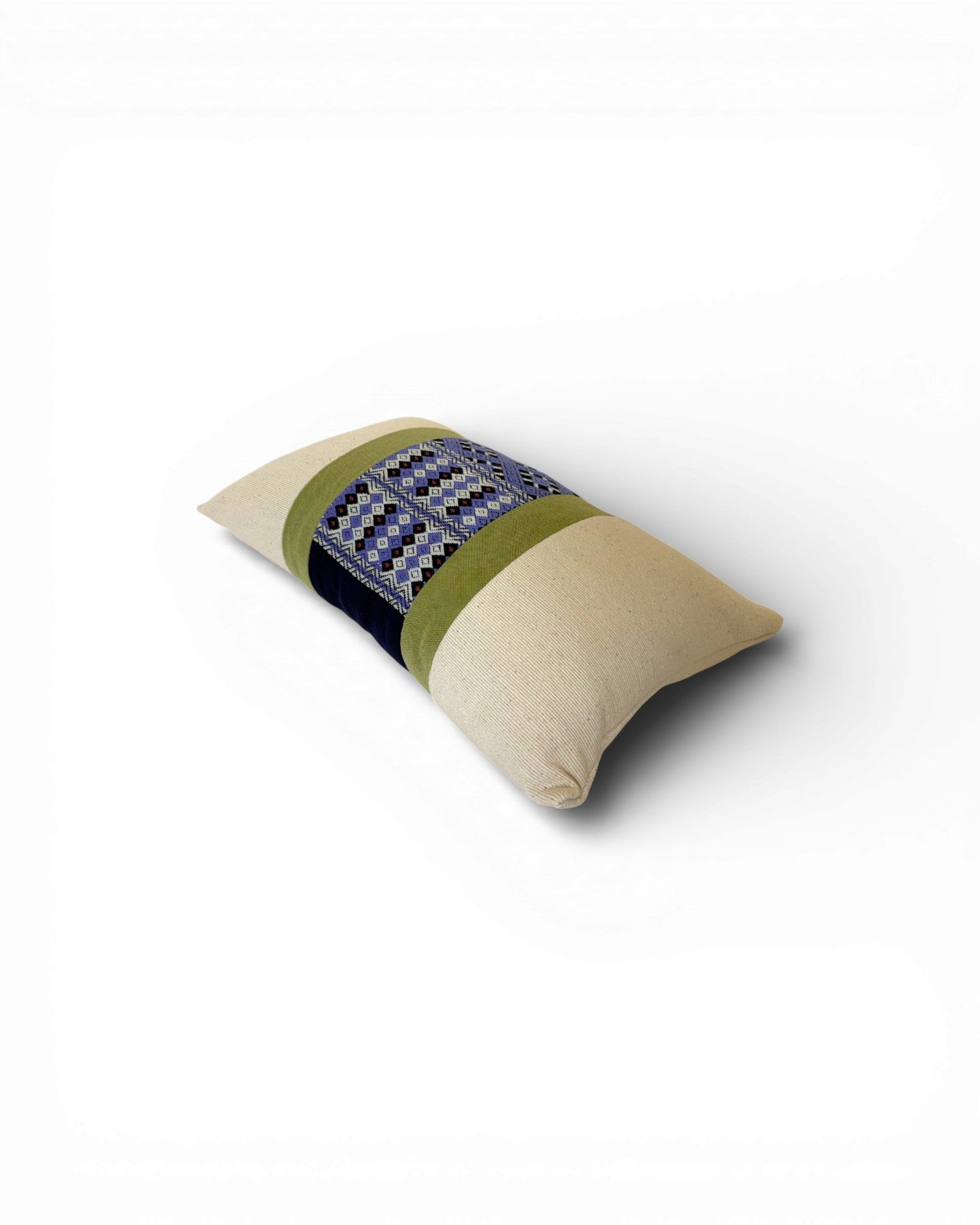 Hill Tribe Textile Lumbar Cushion - Blue & Green - Surround Living - 6