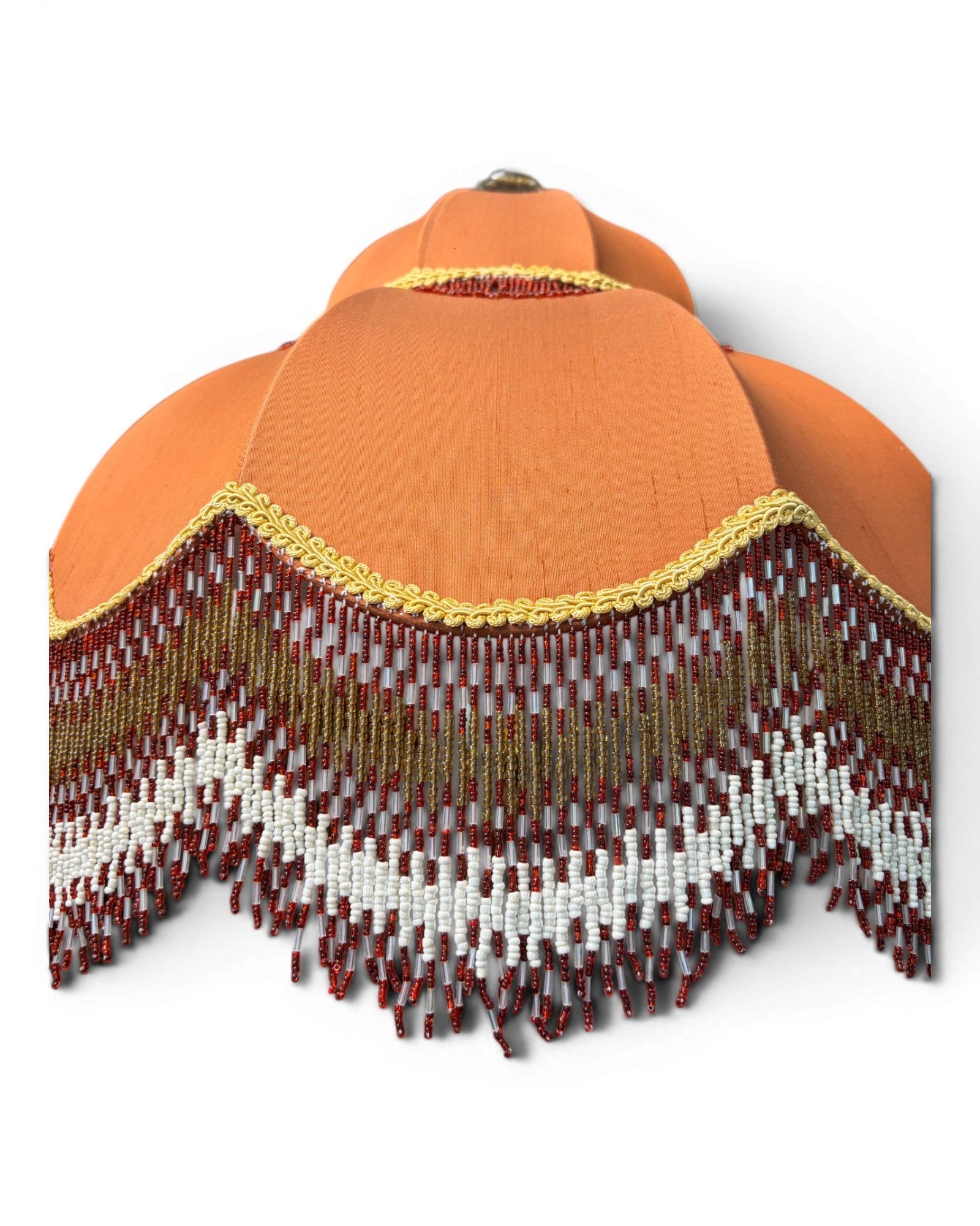 Porcelain Vase Table Lamp with Orange Embroidery Shades - Surround Living - 7