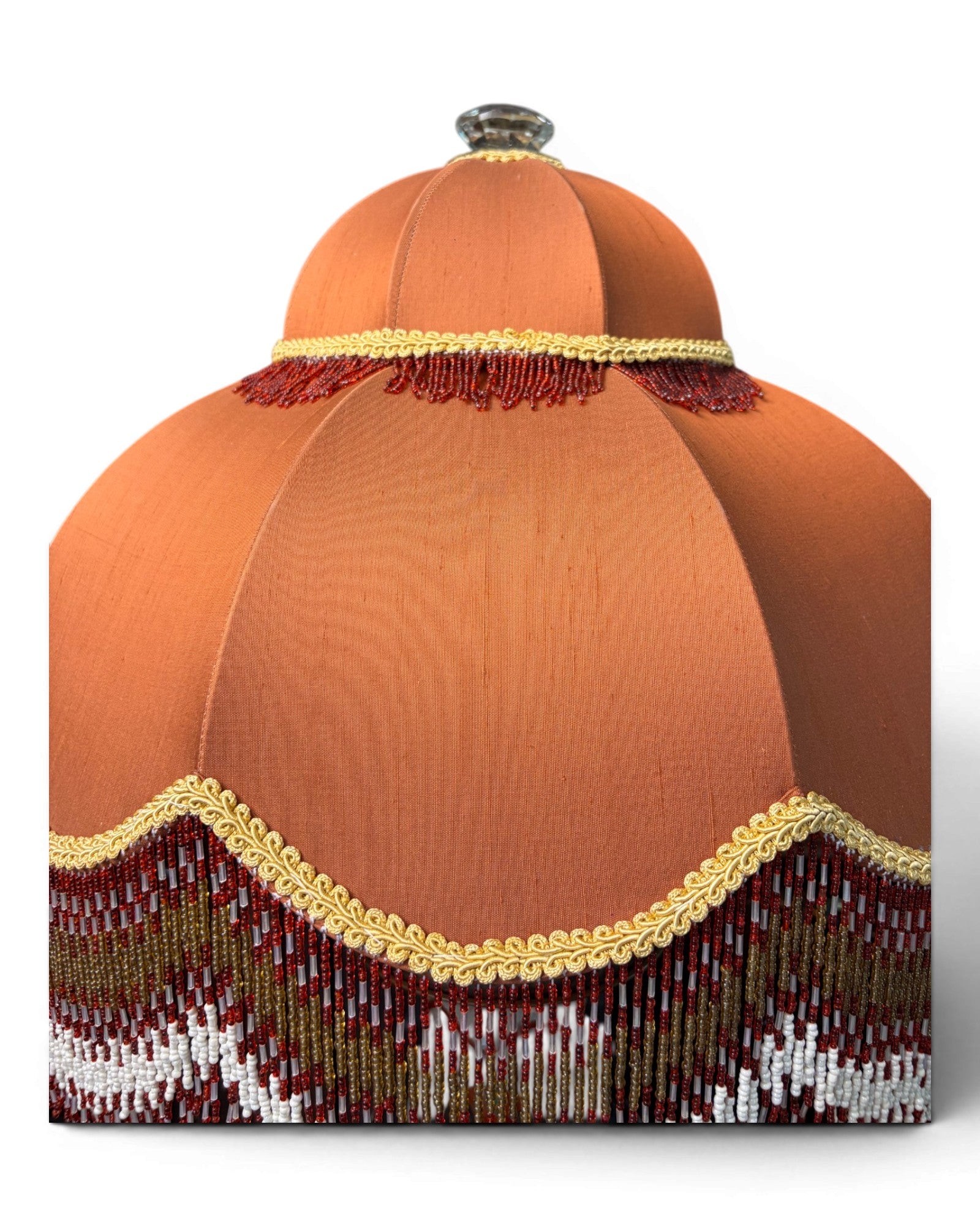 Porcelain Vase Table Lamp with Orange Embroidery Shades - Surround Living - 8