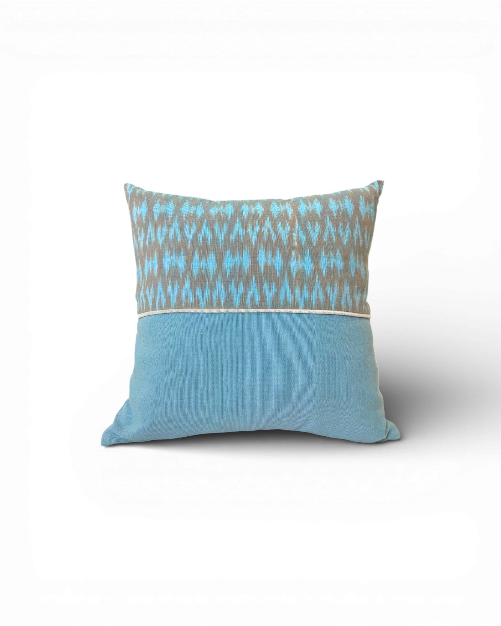 Ikat Panel Cushion - Light Blue