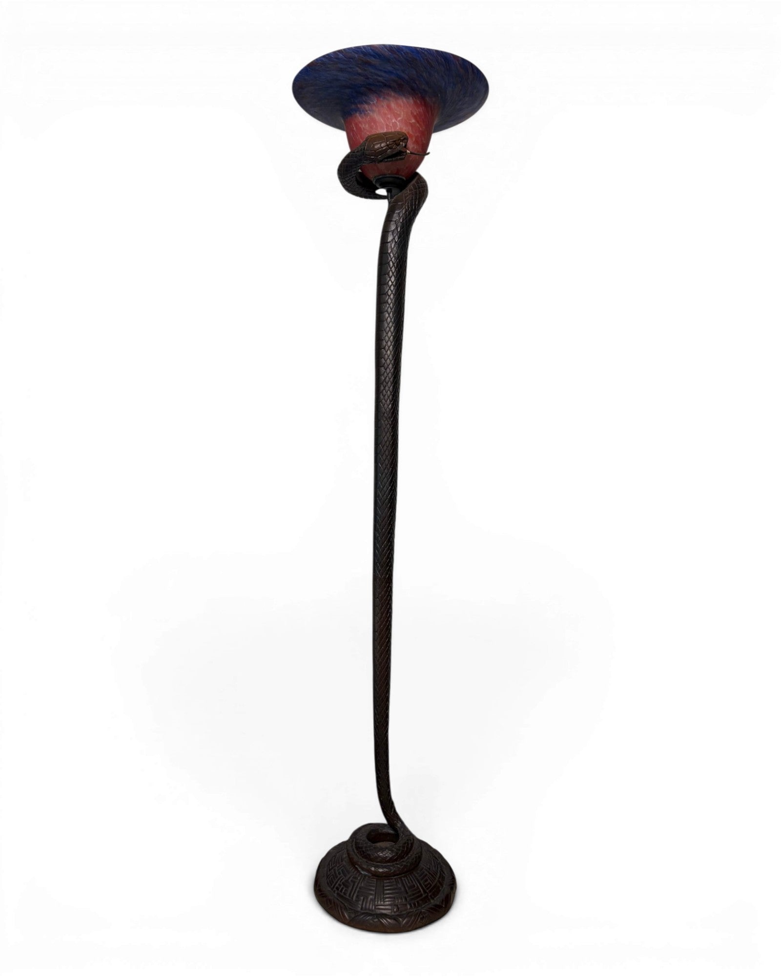 Art Deco Patinated Bronze Cobra Floor Lamp - Surround Living - 3