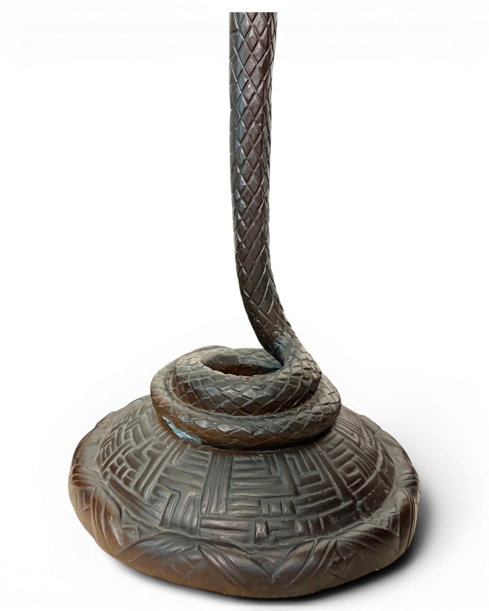 Art Deco Patinated Bronze Cobra Floor Lamp - Surround Living - 4