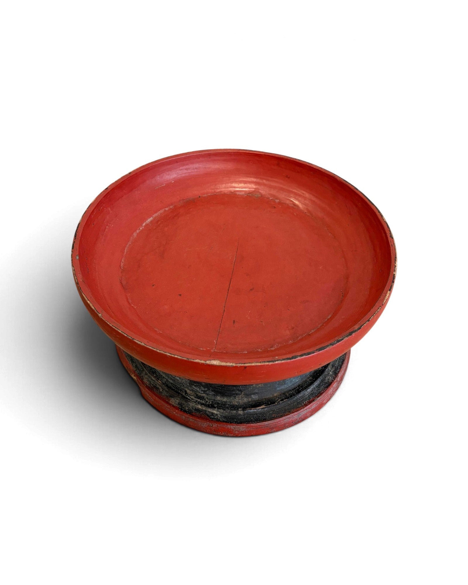 Burmese Low Wooden Pedestal Tray for Dining (ขันโตกพม่า)