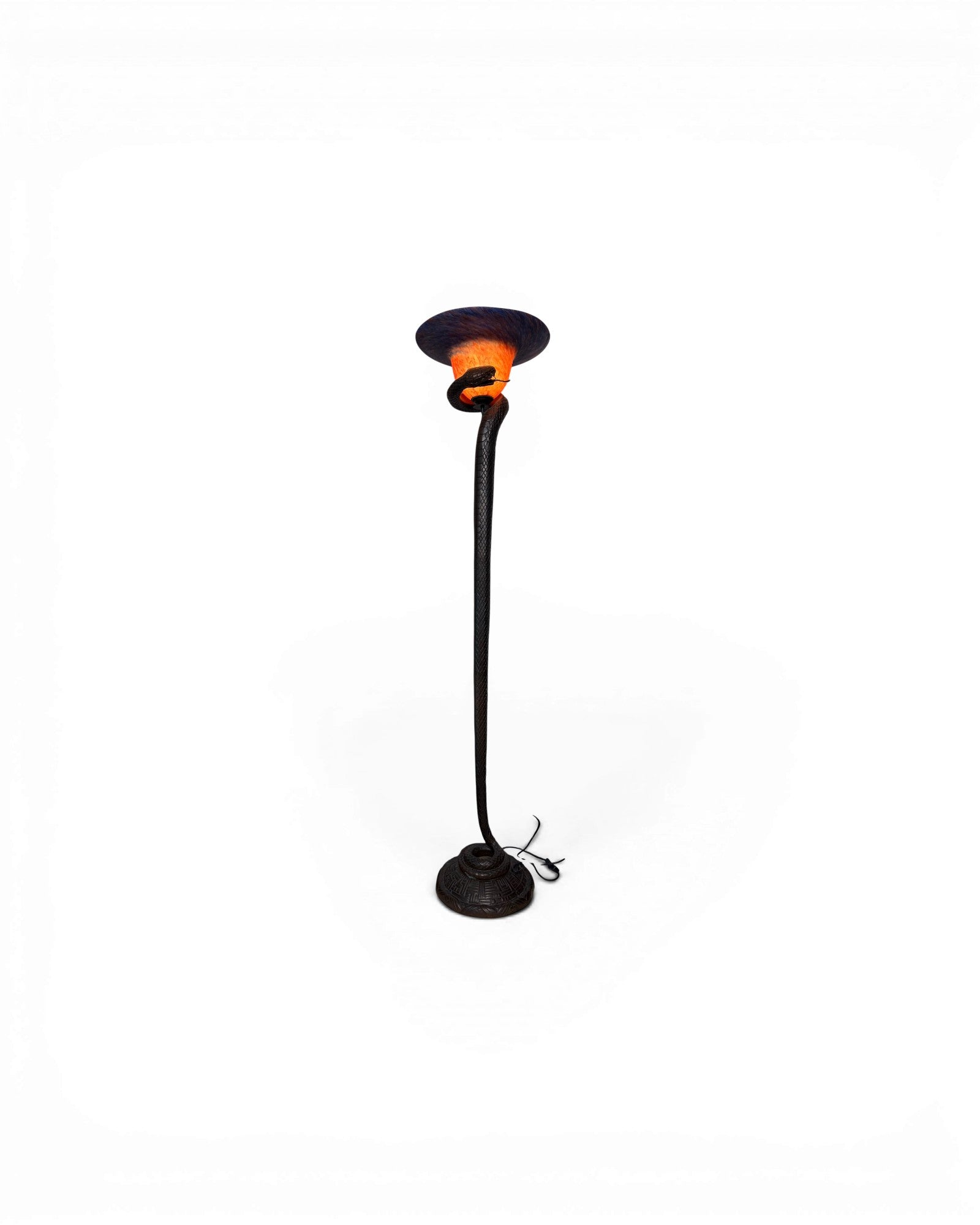 Art Deco Patinated Bronze Cobra Floor Lamp - Surround Living - 1