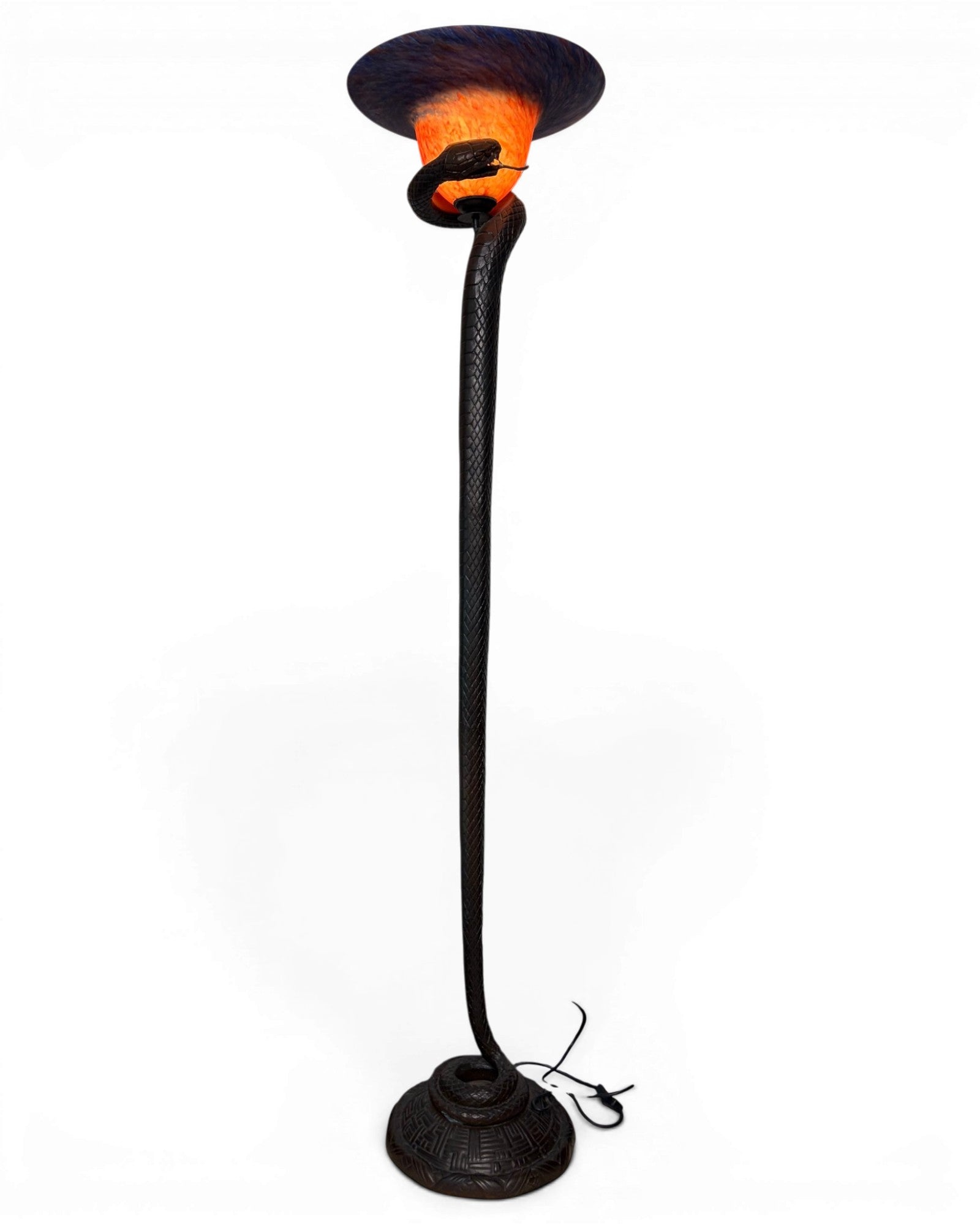 Art Deco Patinated Bronze Cobra Floor Lamp - Surround Living - 2