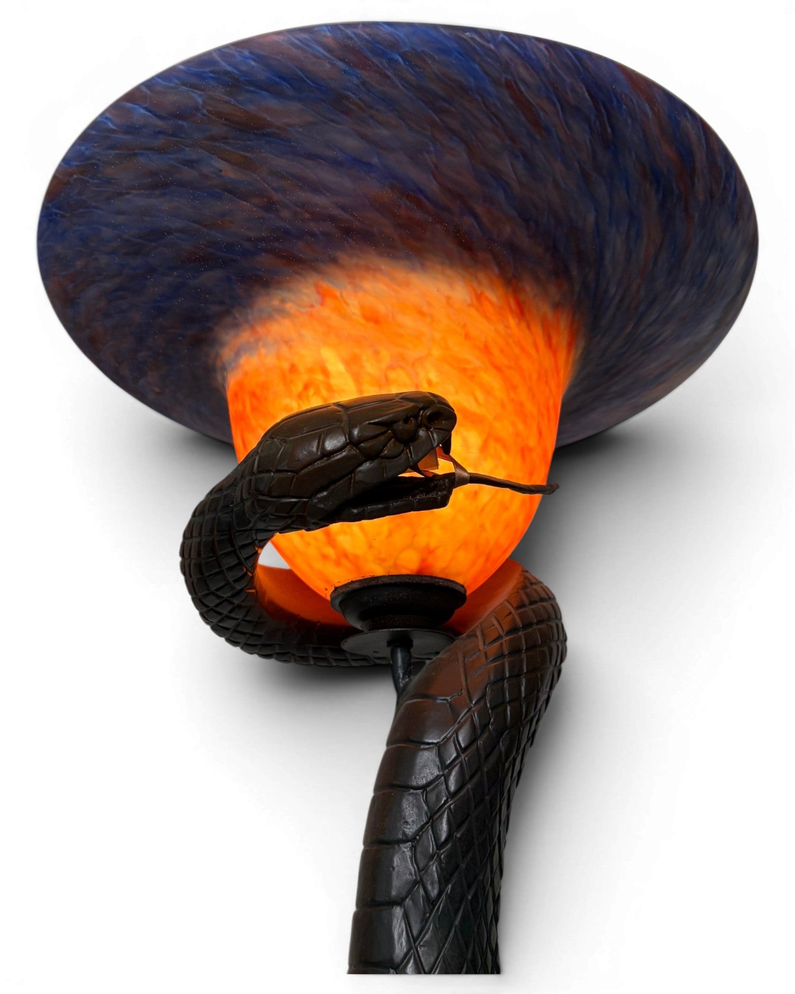 Art Deco Patinated Bronze Cobra Floor Lamp - Surround Living - 14