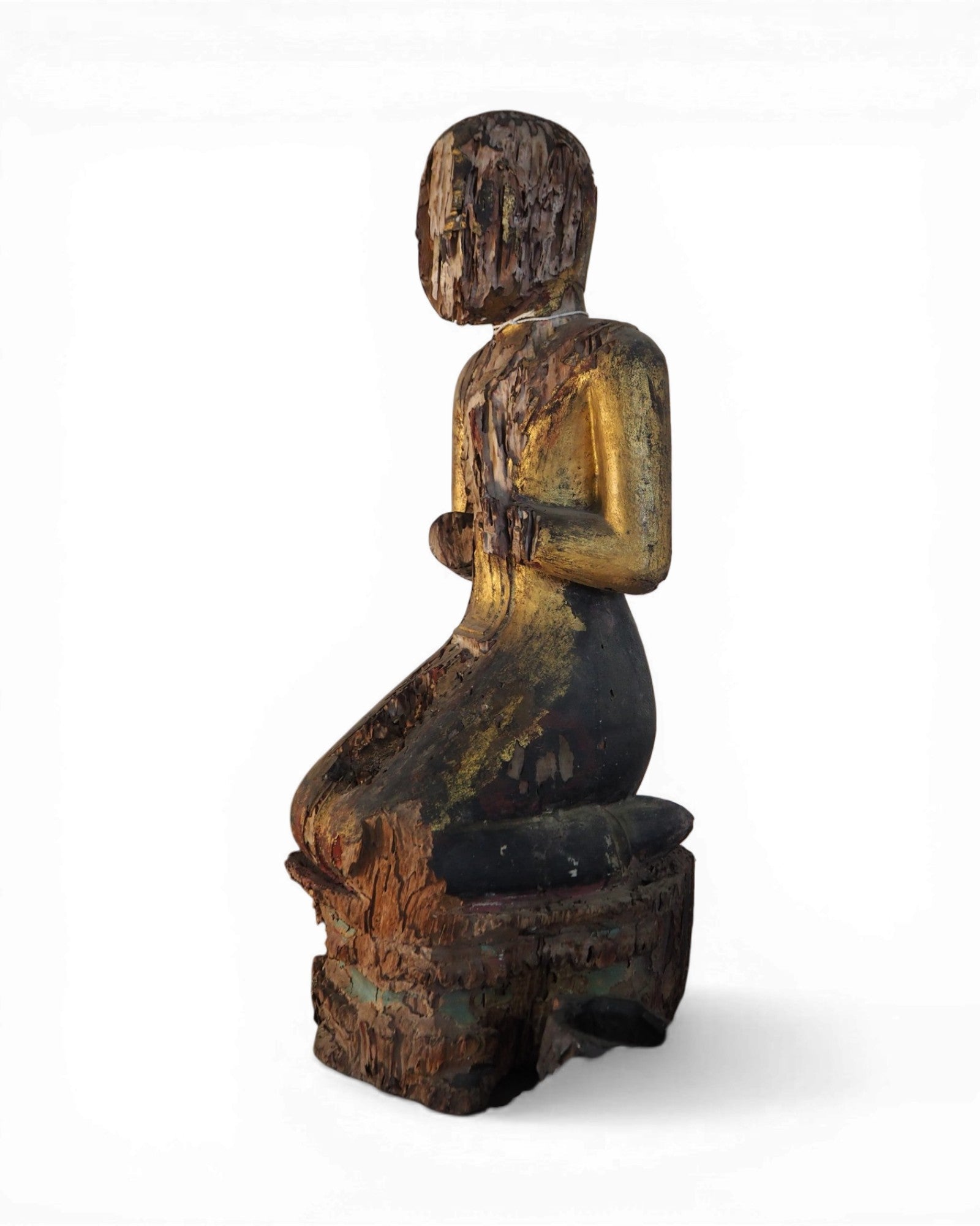 Antique Burmese Seated Buddha Figure - Surround Living - 4