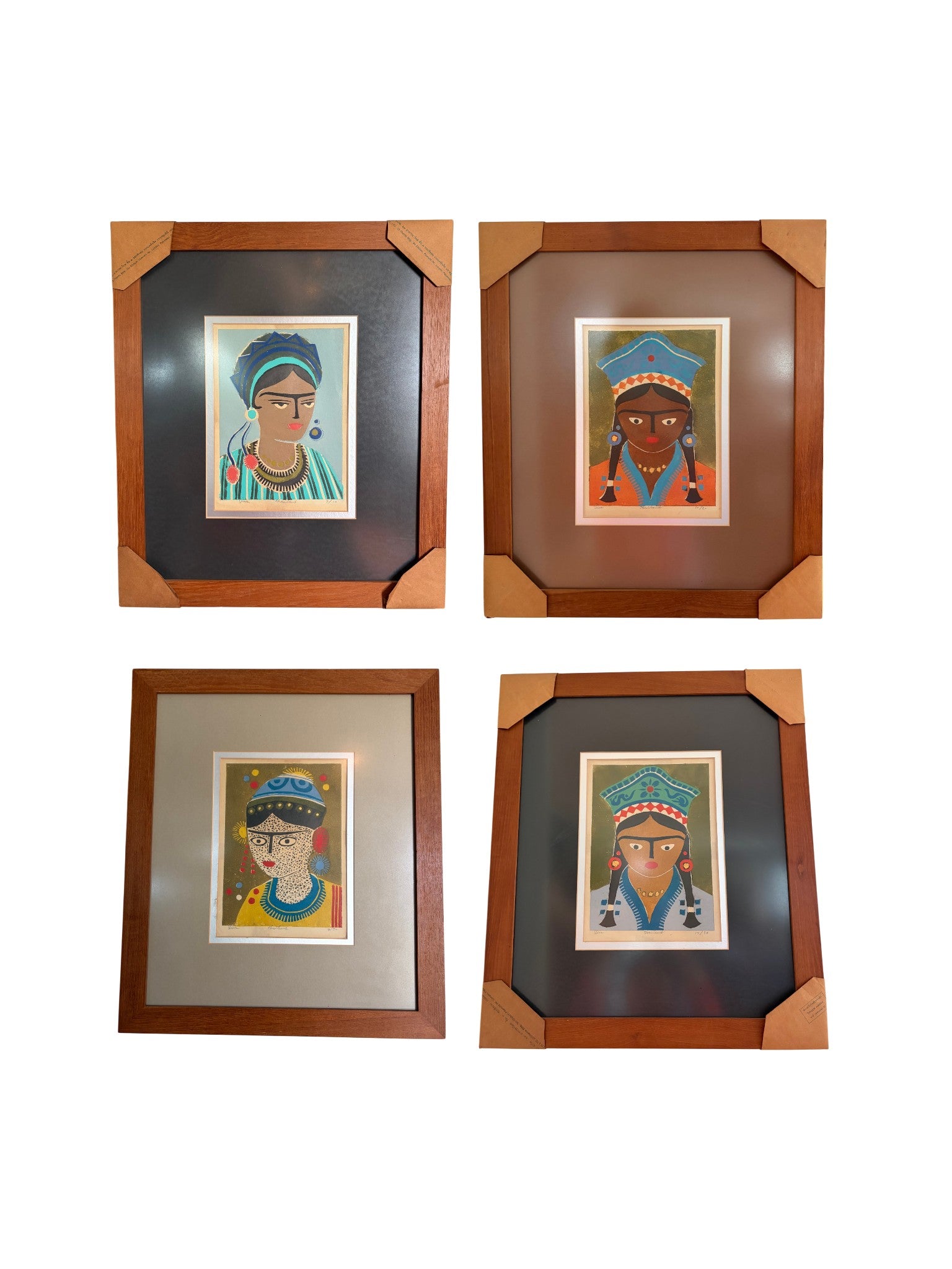 Etching, Tribal Females, by Veera Jothaprasert (อ. วีระ โยธาประเสริฐ) 44 x 50 cm. (Set) - Surround Living - 2