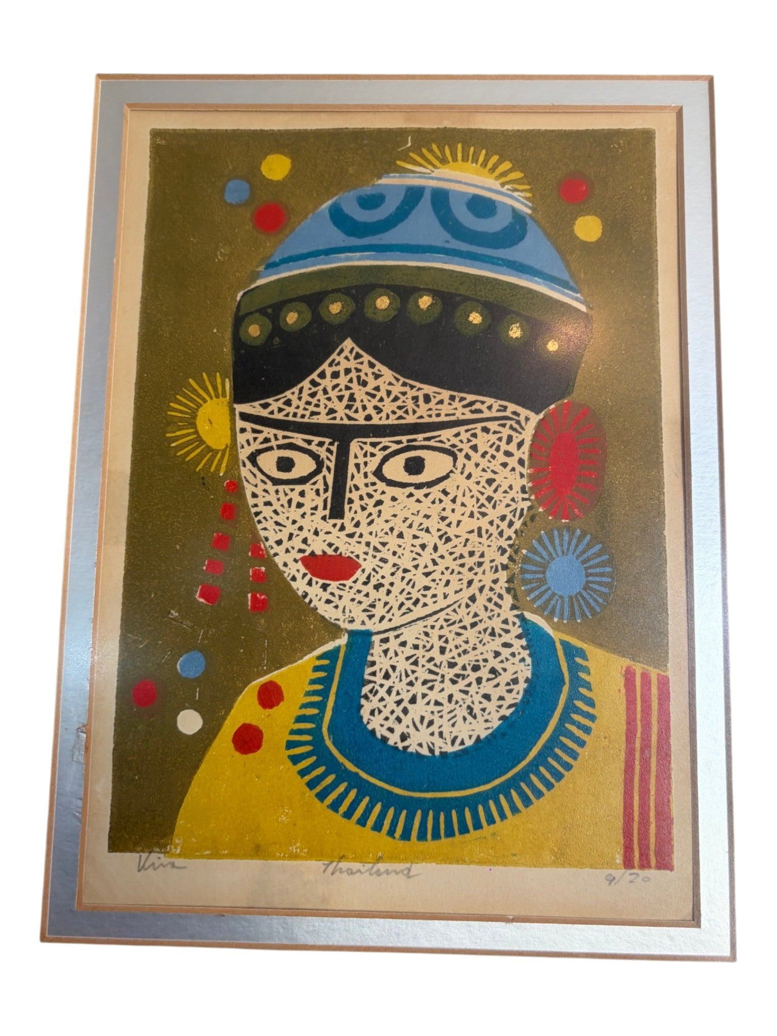 Etching, Tribal Females, by Veera Jothaprasert (อ. วีระ โยธาประเสริฐ) 44 x 50 cm. No.2 - Surround Living - 3