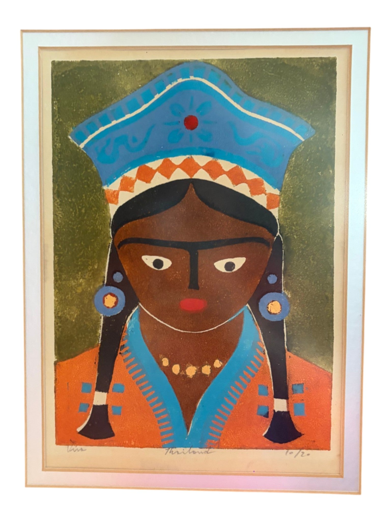 Etching, Tribal Females, by Veera Jothaprasert (อ. วีระ โยธาประเสริฐ) 44 x 50 cm. No.3 - Surround Living - 3