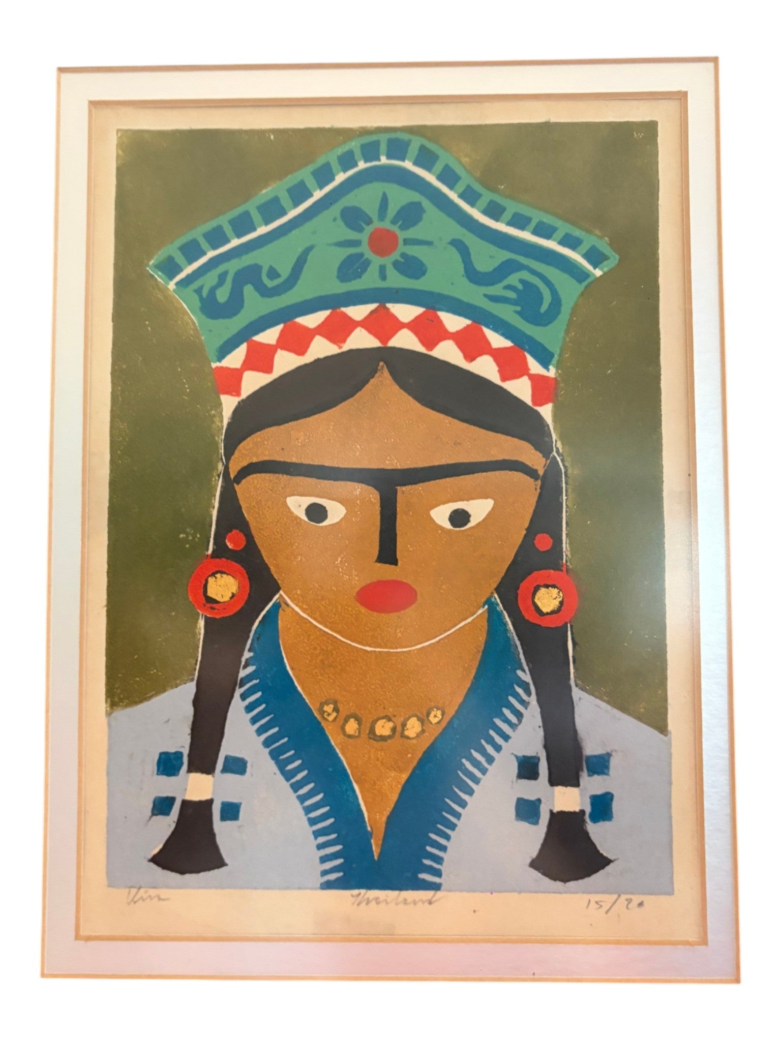 Etching, Tribal Females, by Veera Jothaprasert (อ. วีระ โยธาประเสริฐ) 44 x 50 cm. No.4 - Surround Living - 3