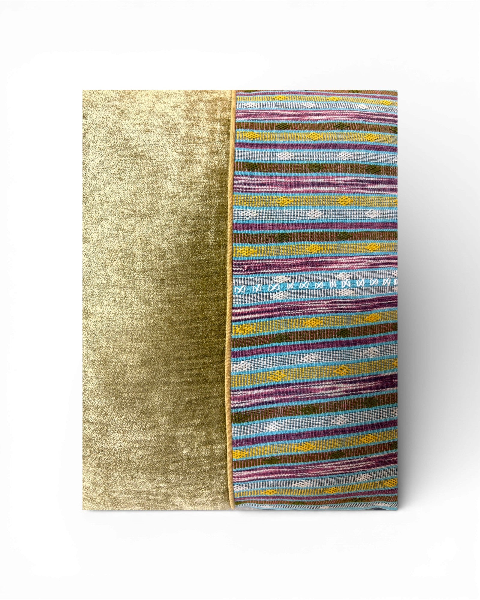 XL Sage Olive Stripe Velvet Panel Cushion - Surround Living - 8