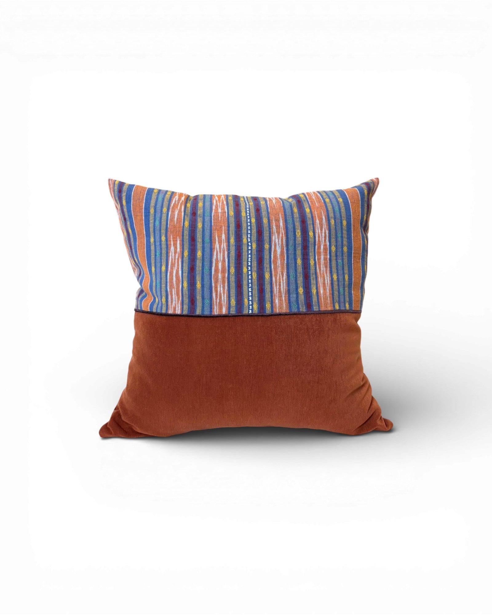 XL Terracotta Stripe Velvet Panel Cushion - Surround Living - 2