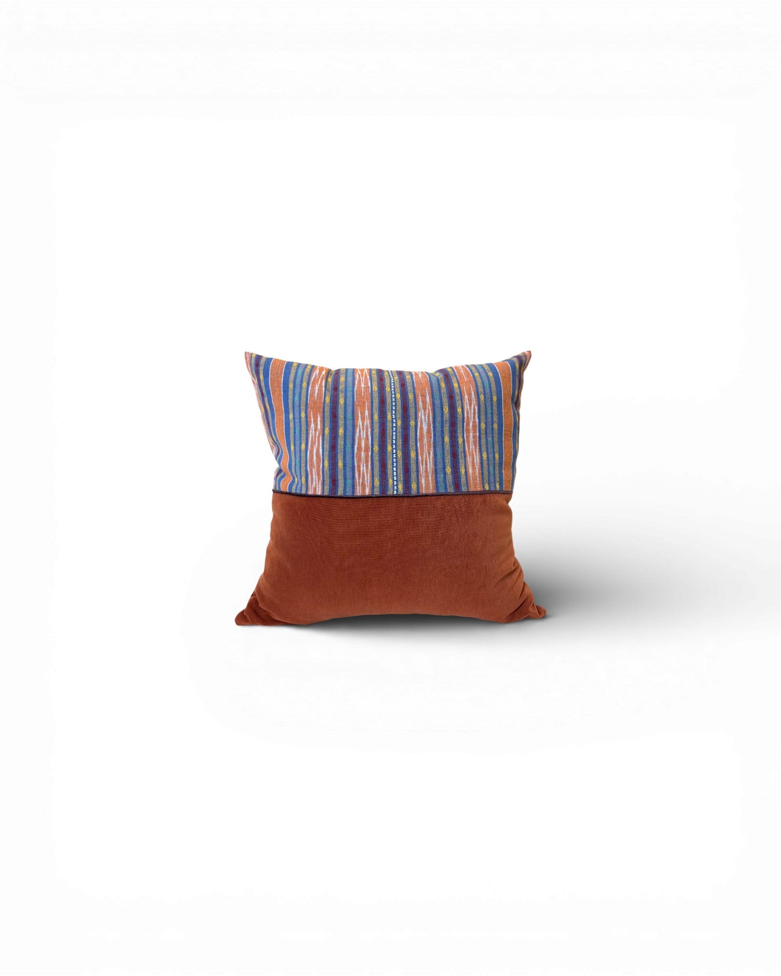 XL Terracotta Stripe Velvet Panel Cushion - Surround Living - 1