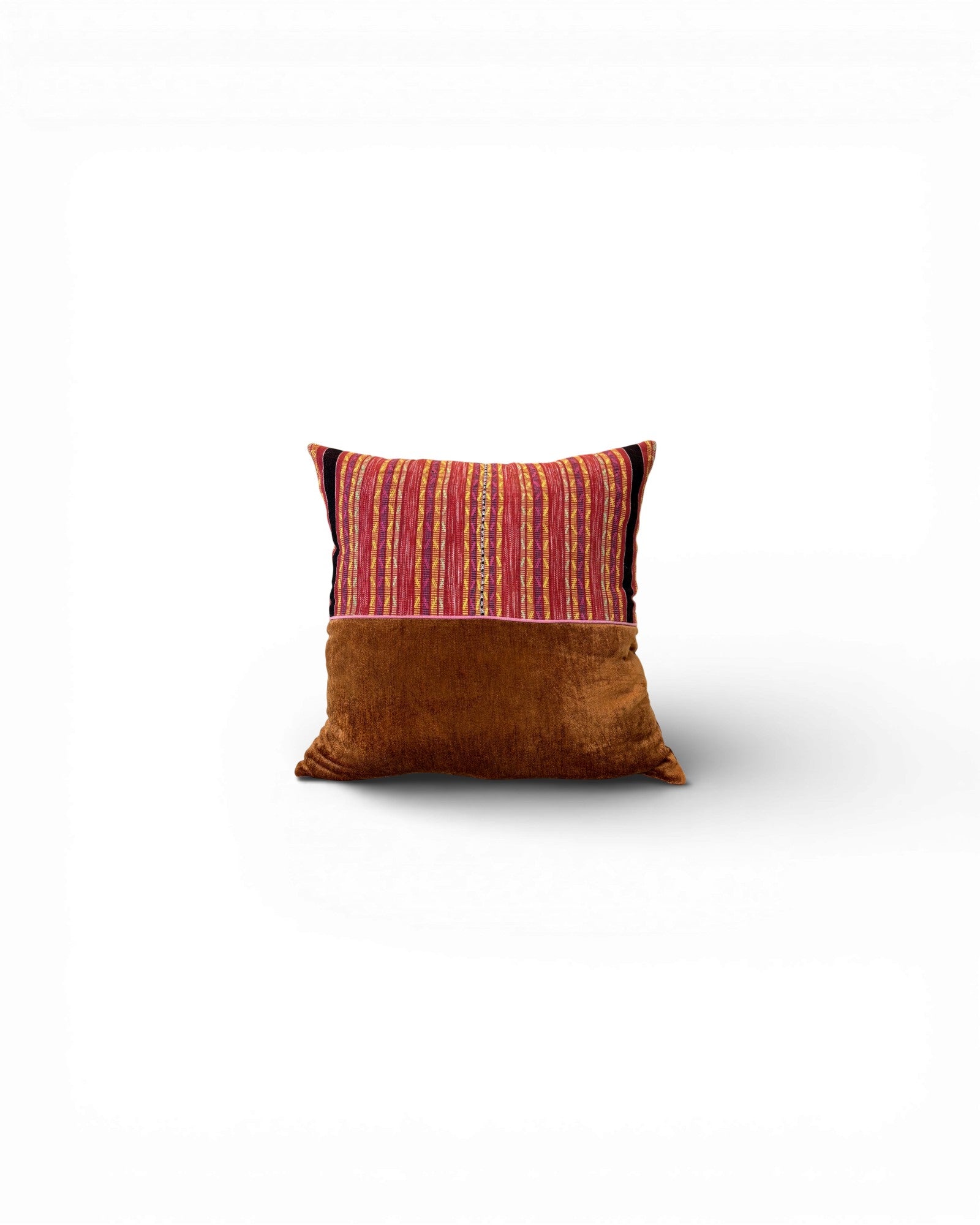 XL Crimson Stripe Velvet Panel Cushion - Surround Living - 1