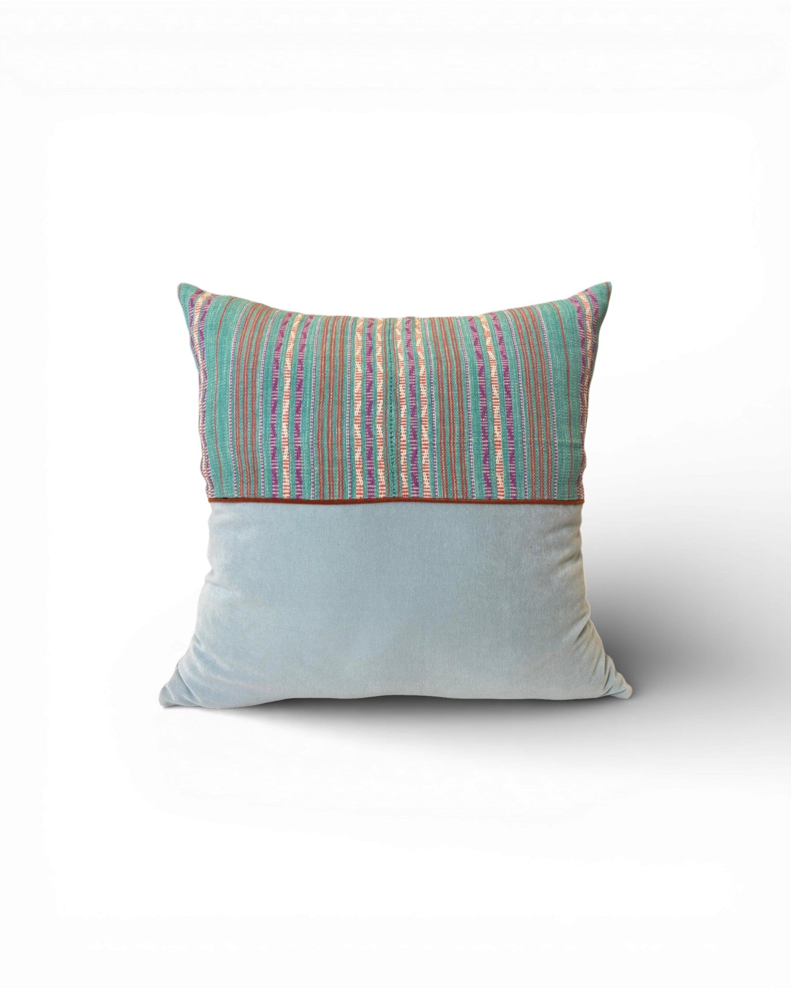 XL Mint Stripe Velvet Panel Cushion - Surround Living - 2