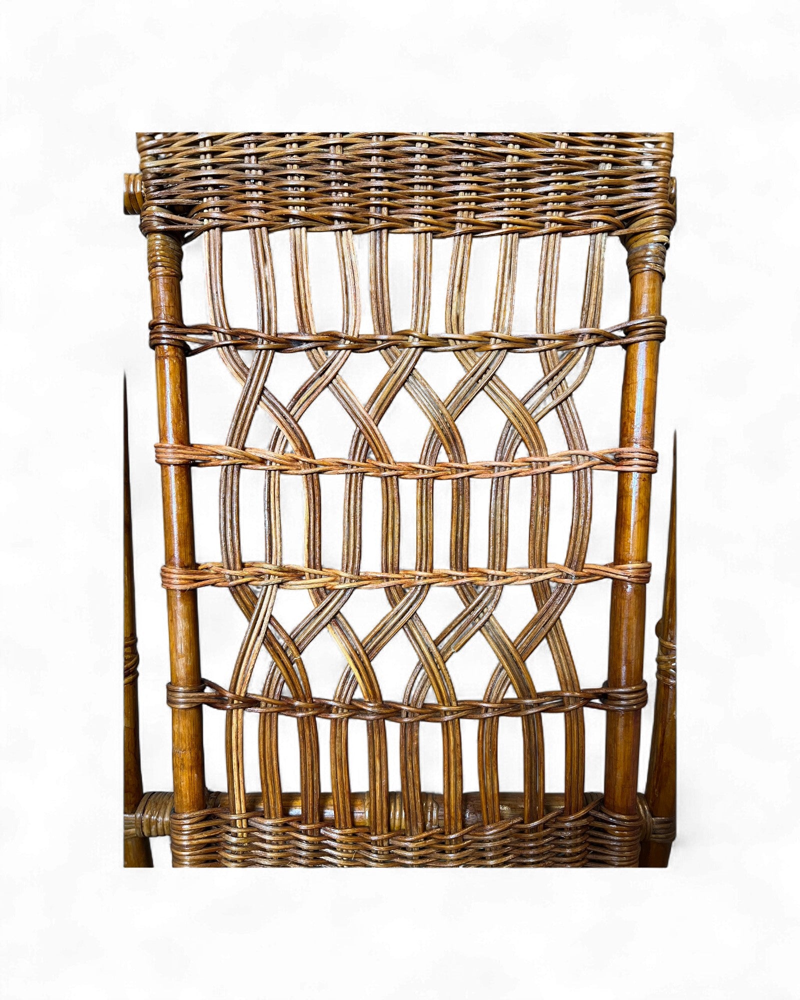 Rattan Weave Vintage High Back Rattan Rocking Chair Surround Living