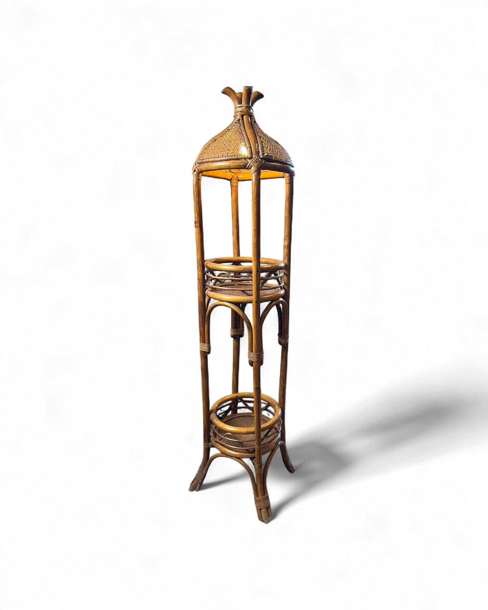 Koizumi Rattan Pedestal Standing Lamp Surround Living