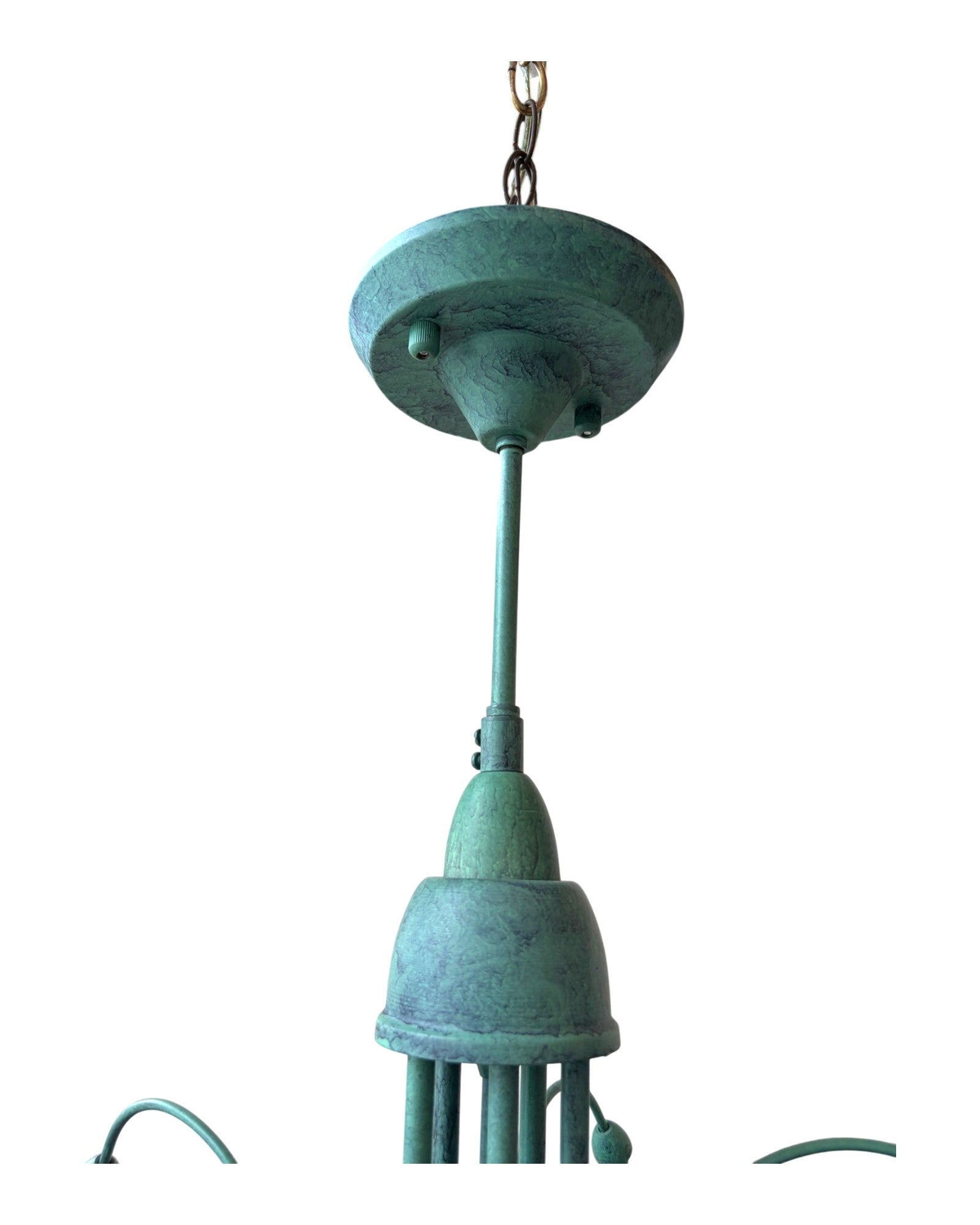 Patina Green Brass With Cascading Pink Crystal Teardrop Prisms Chandelier - Surround Living - 3