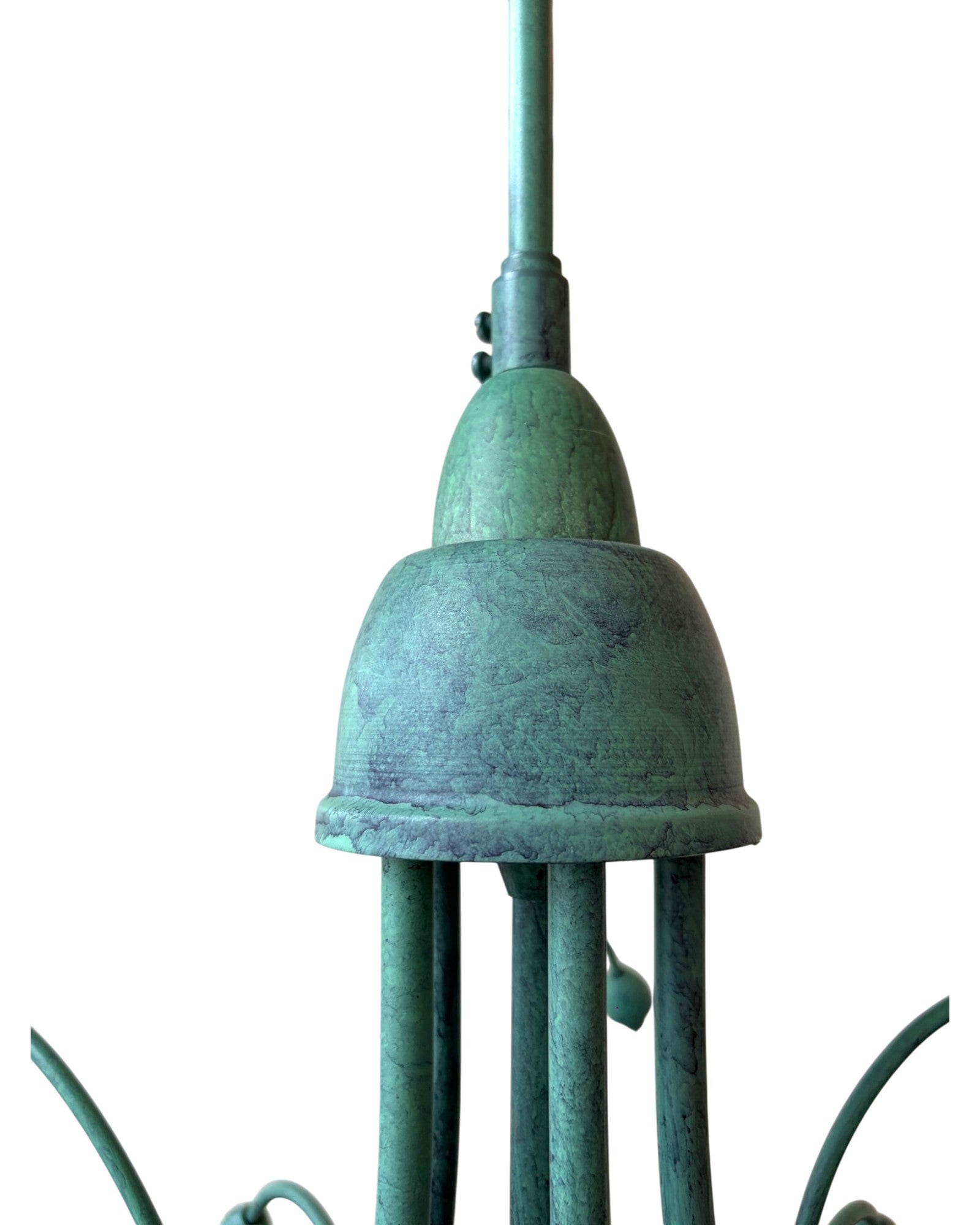Patina Green Brass With Cascading Pink Crystal Teardrop Prisms Chandelier - Surround Living - 5
