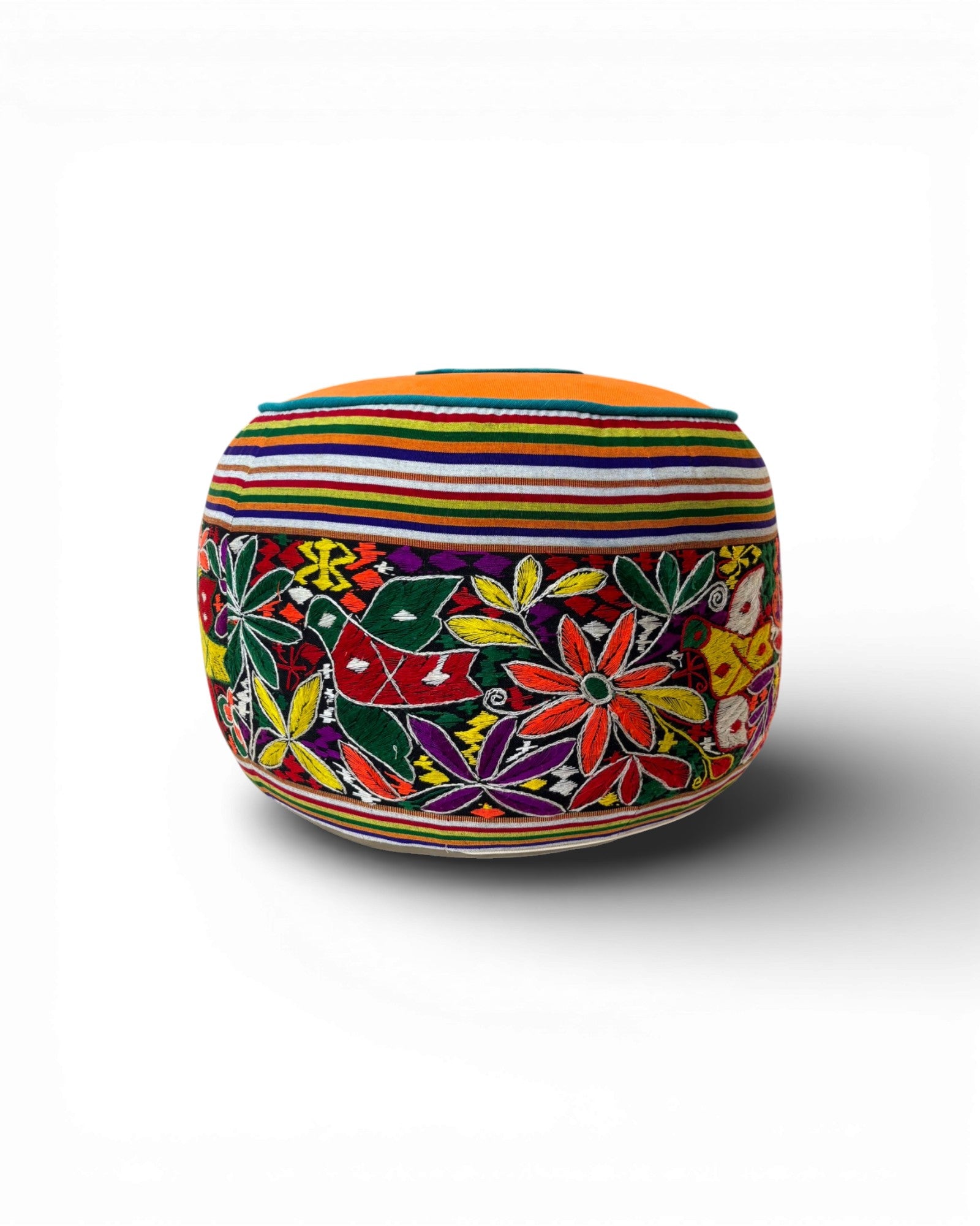 Patchwork Textile Floor Pouf - Surround Living - 2