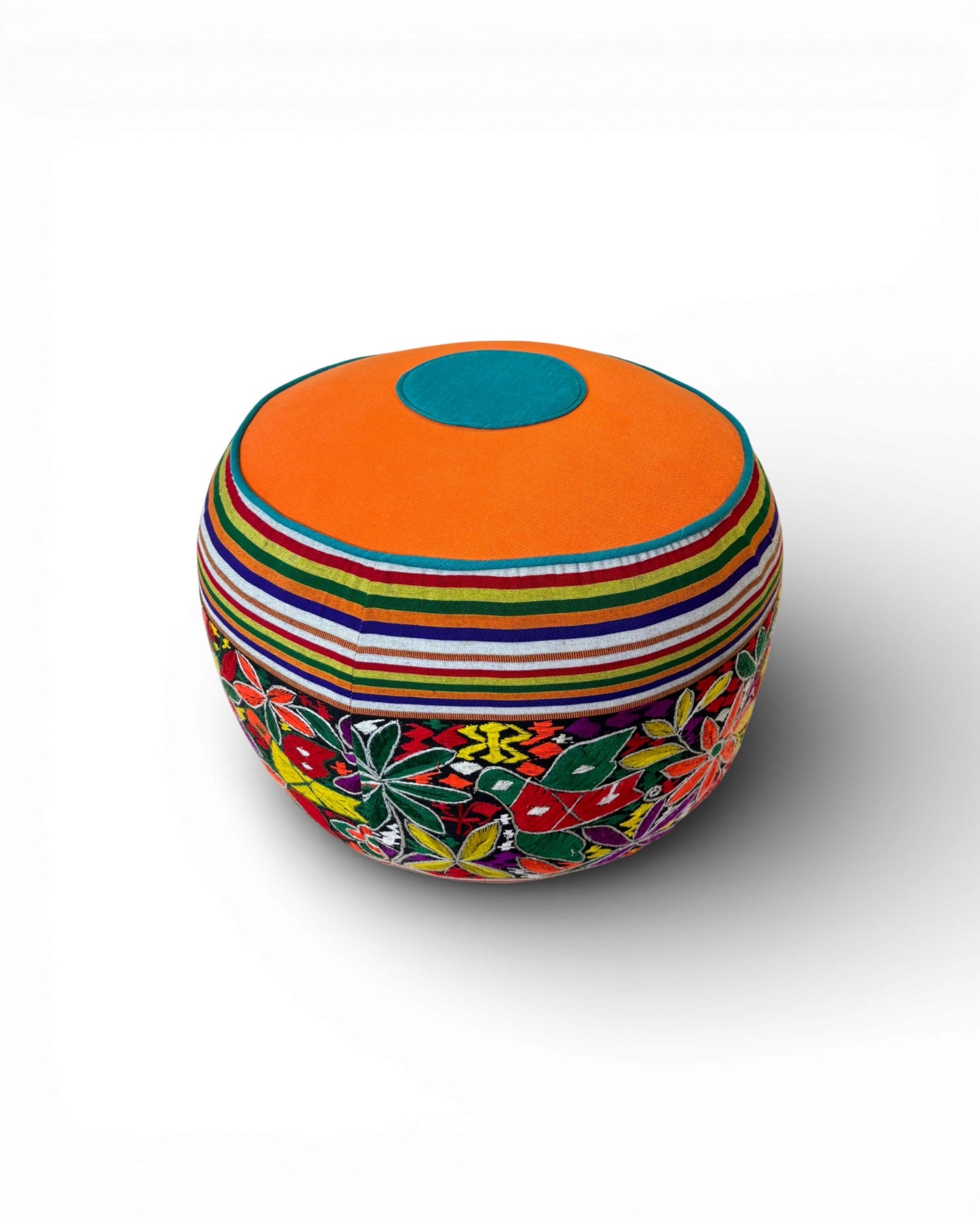 Patchwork Textile Floor Pouf - Surround Living - 4