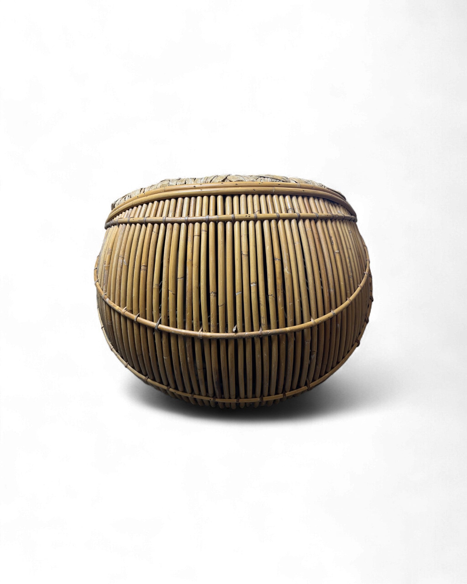 Sculptural Rattan Chaise Lounge with Woven Organic Seating Surround Living