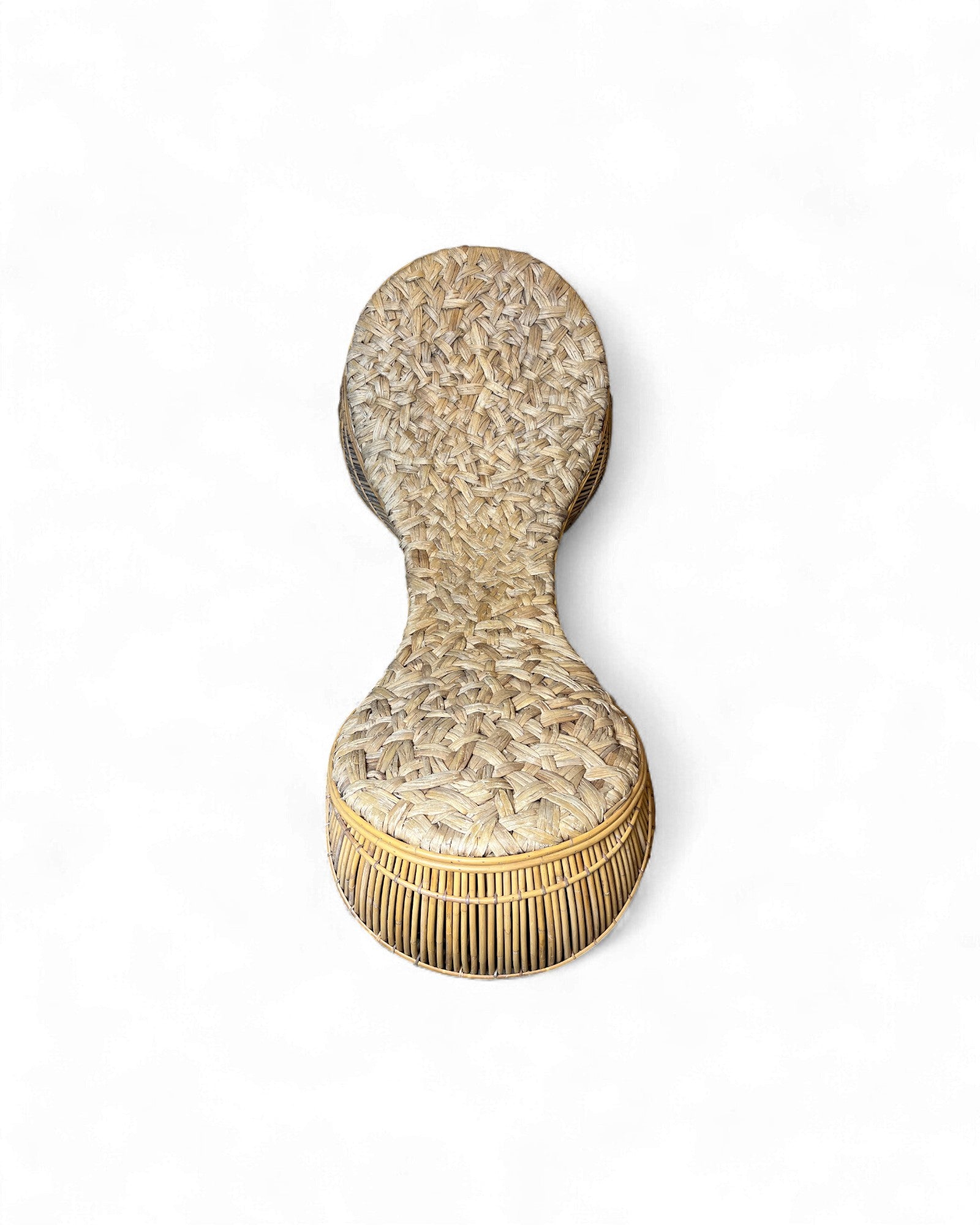 Sculptural Rattan Chaise Lounge with Woven Organic Seating Surround Living