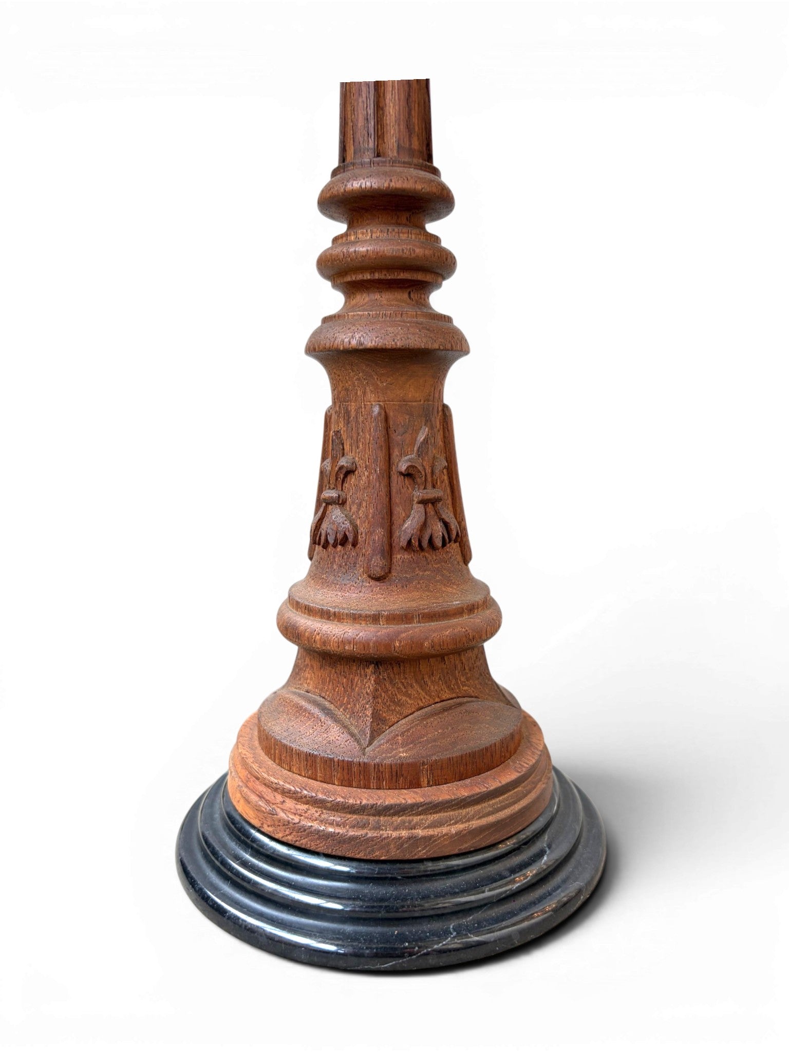 A Vintage Table Lamp With Two-Metal-Arm Beaded Fringe Shades and a Wooden Body - Surround Living - 5