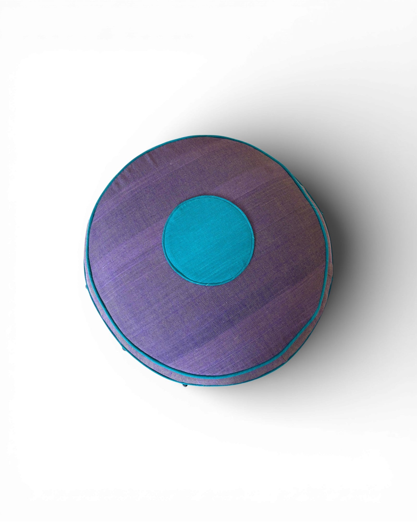 Patchwork Textile Floor Pouf in Indigo & Plum (XL) - Surround Living - 4