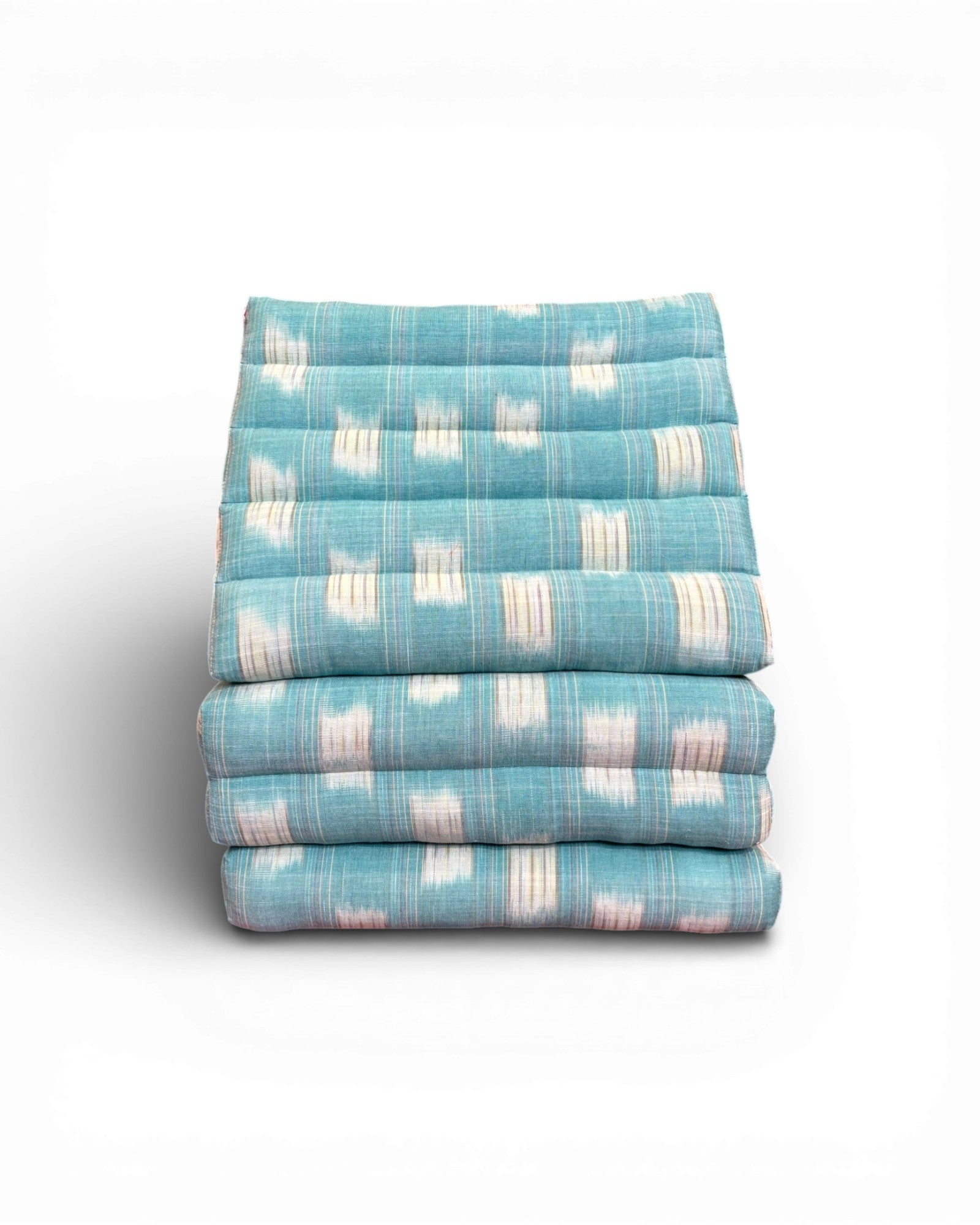 Baby Blue IKAT Pastel Stripe Handwoven Triangle Cushion (L) - Surround Living - 4
