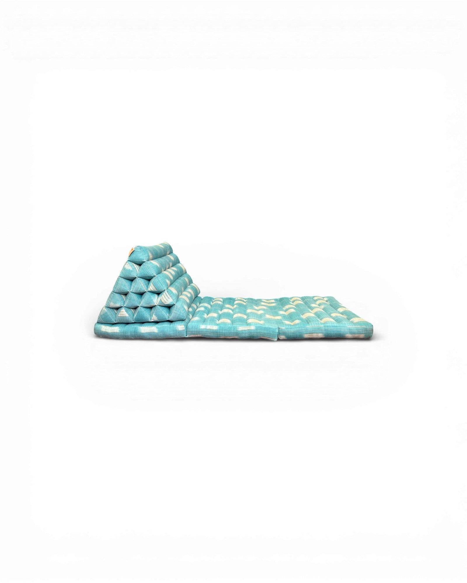 Baby Blue IKAT Pastel Stripe Handwoven Triangle Cushion (L) - Surround Living - 7