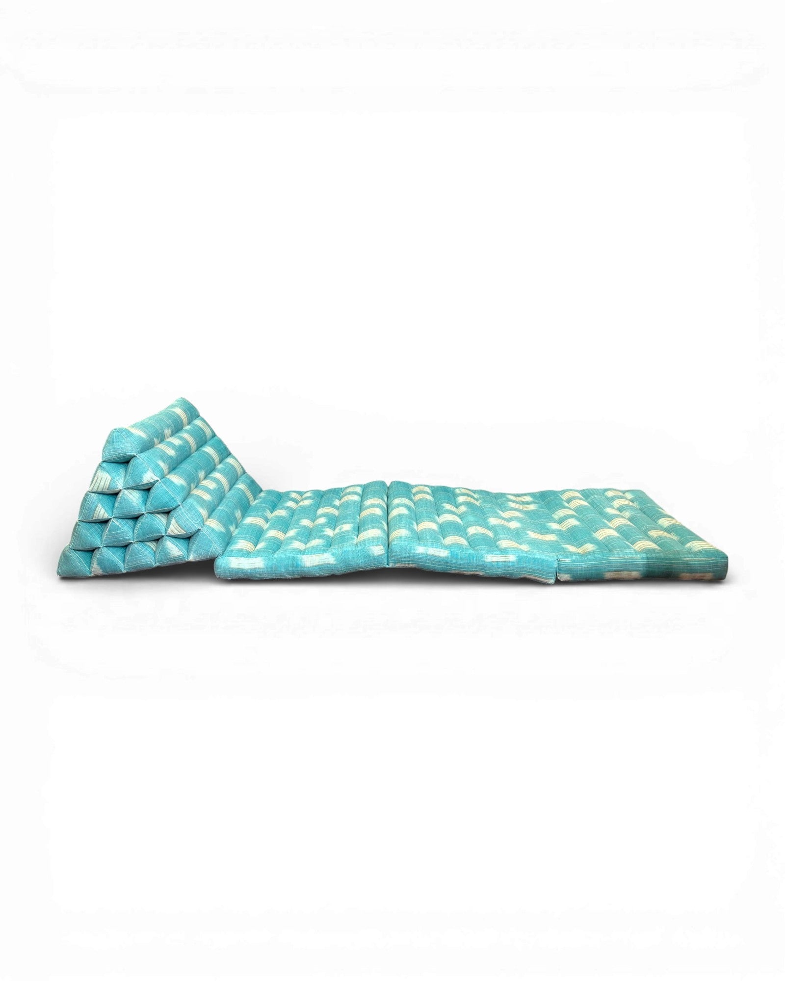 Baby Blue IKAT Pastel Stripe Handwoven Triangle Cushion (L) - Surround Living - 8
